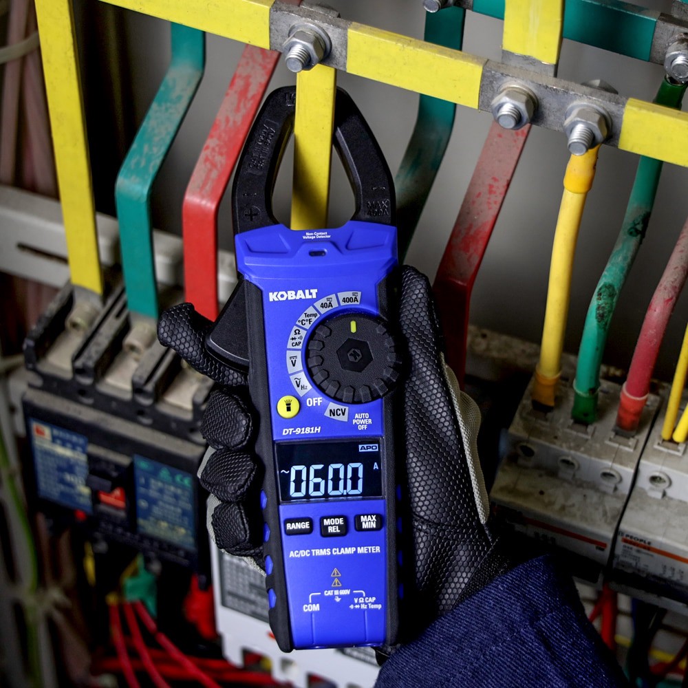 slide 6 of 6, Kobalt LCD Display Clamp meter Multimeter 400 Amp 600 -Volt, 1 ct