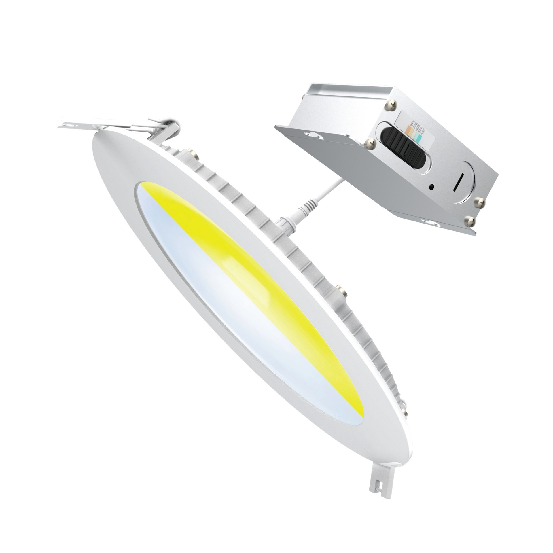 slide 2 of 6, Utilitech White with Bug Light 6-in 1200 -Lumens Switchable white Round Dimmable LED Canless Wet rated Recessed Downlight, 1 ct