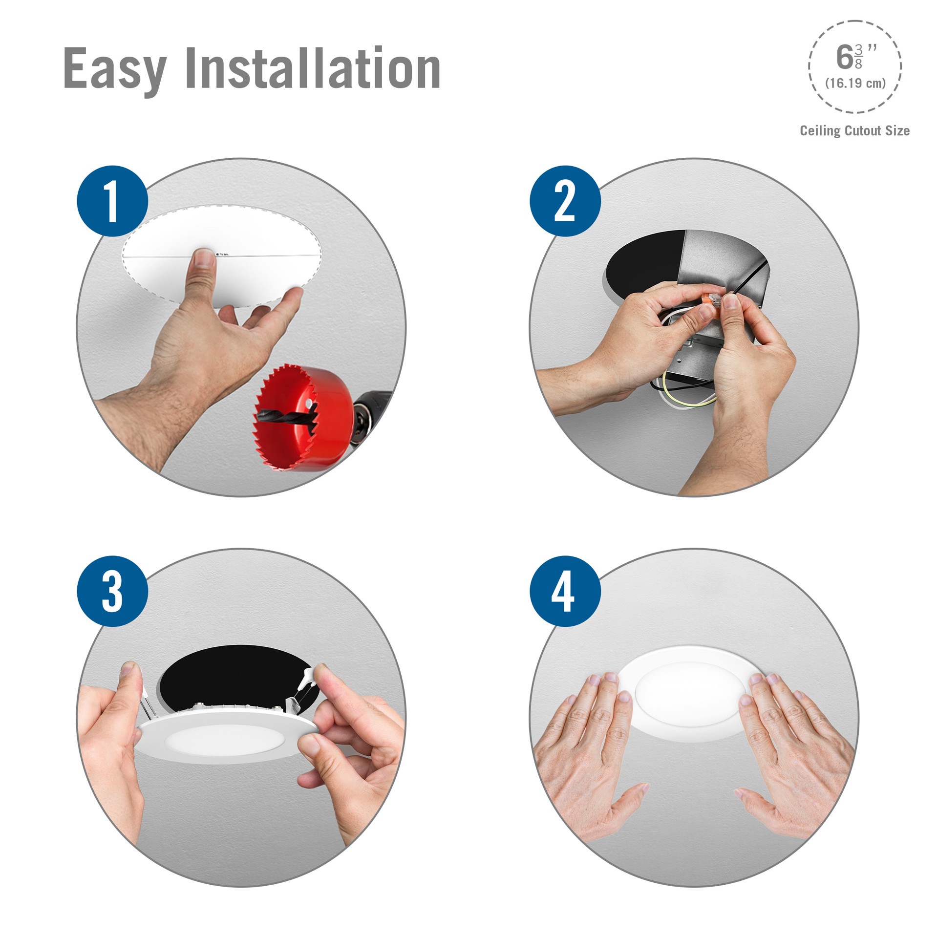 slide 6 of 6, Utilitech White with Bug Light 6-in 1200 -Lumens Switchable white Round Dimmable LED Canless Wet rated Recessed Downlight, 1 ct