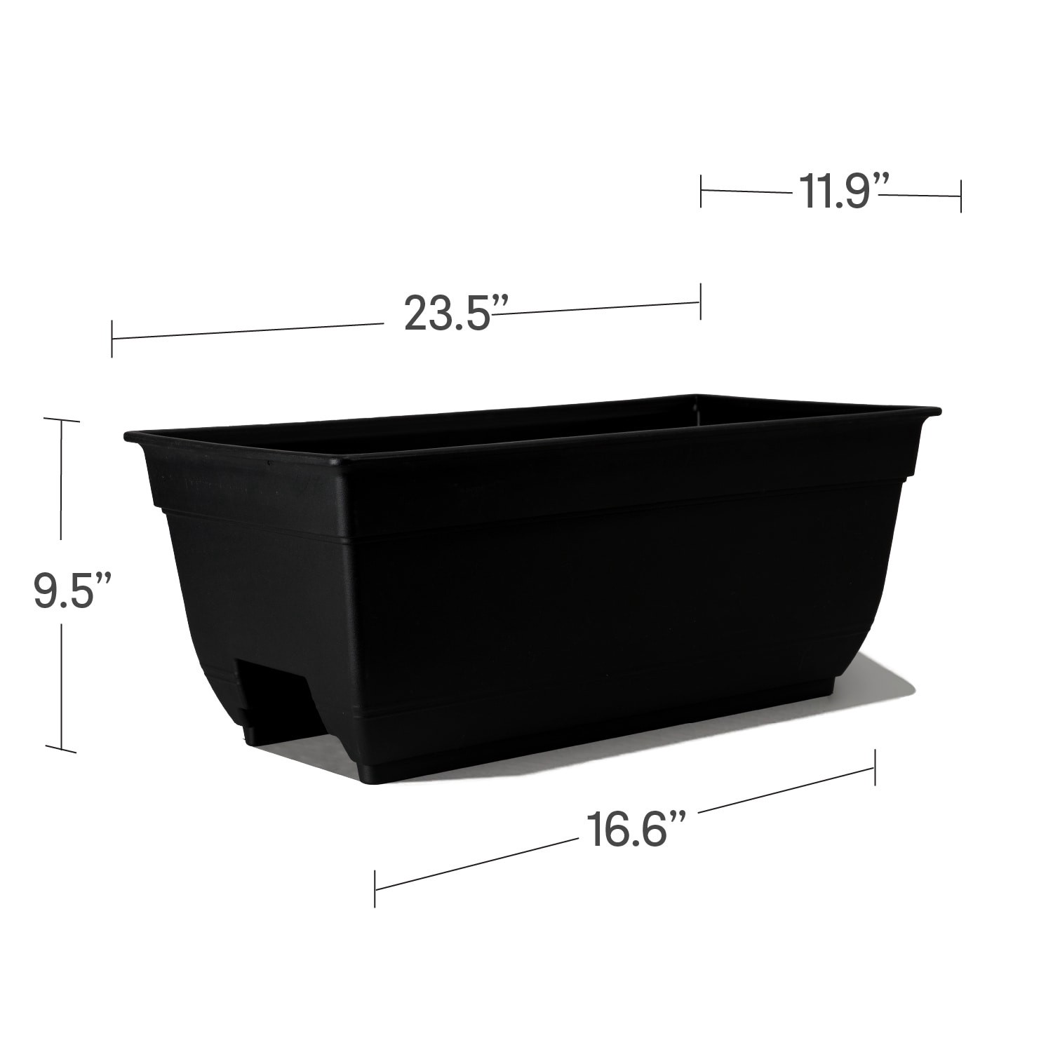 slide 3 of 6, Style Selections Rectangle 23.78-in W Black Recycled plastic Indoor/Outdoor Window box, 1 ct