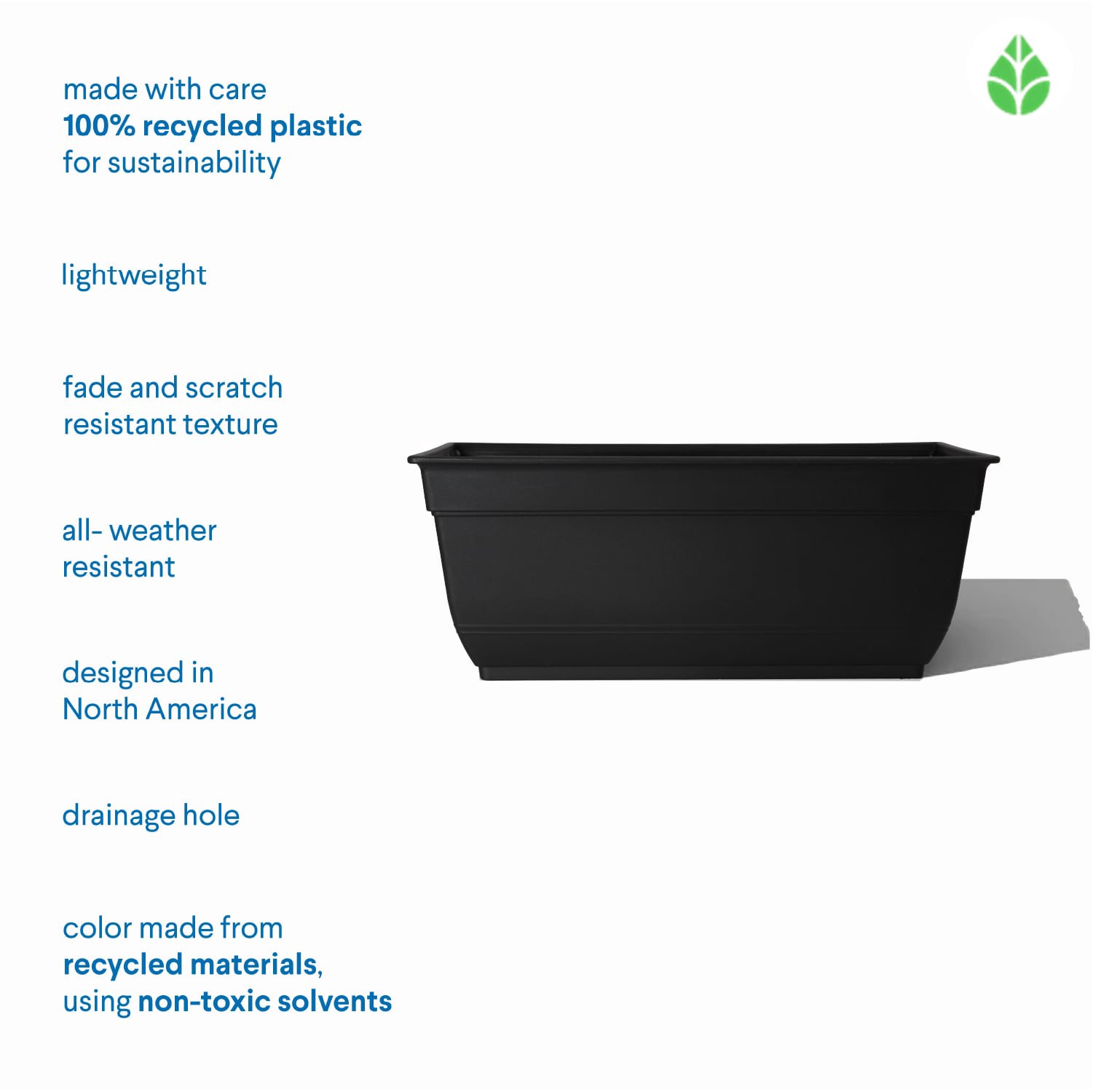 slide 5 of 6, Style Selections Rectangle 23.78-in W Black Recycled plastic Indoor/Outdoor Window box, 1 ct