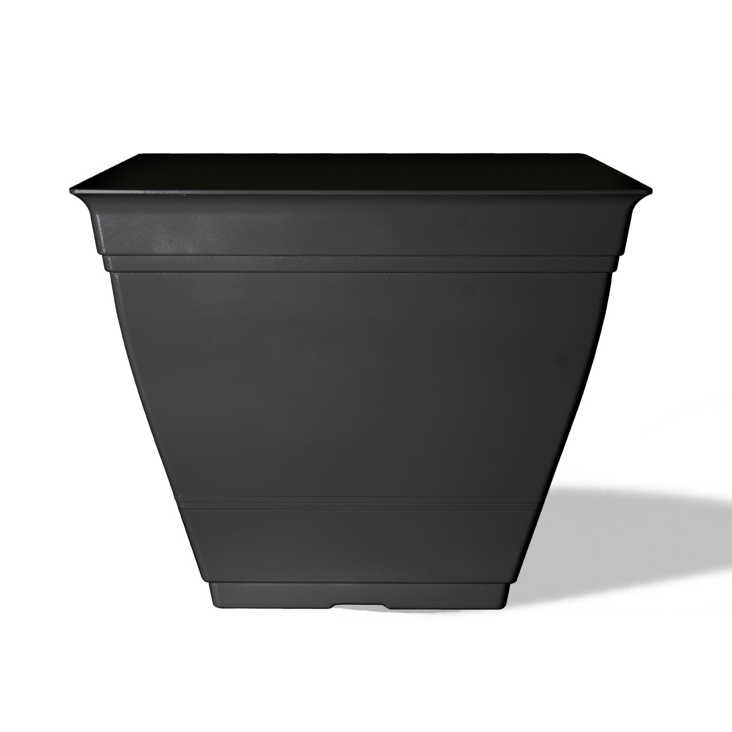 slide 1 of 6, Style Selections Square 13.11-in W Black Recycled plastic Indoor/Outdoor Planter, 1 ct