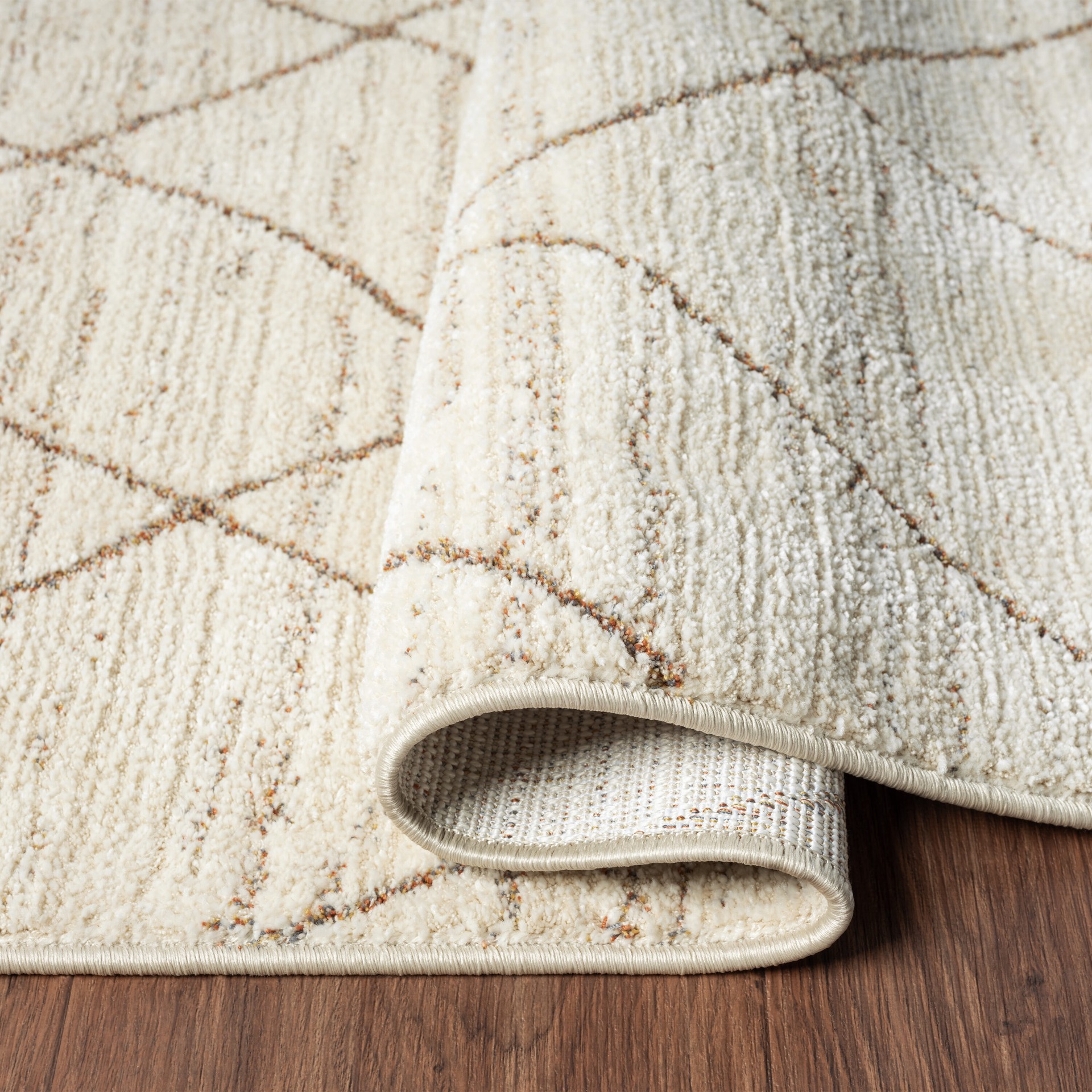 slide 3 of 6, Origin 21 Leocadia 5 x 7 (ft) Loomed Polyester/Polypropylene Ivory-Rust Rectangular Indoor Spot Clean Only Pet Friendly Area rug, 1 ct