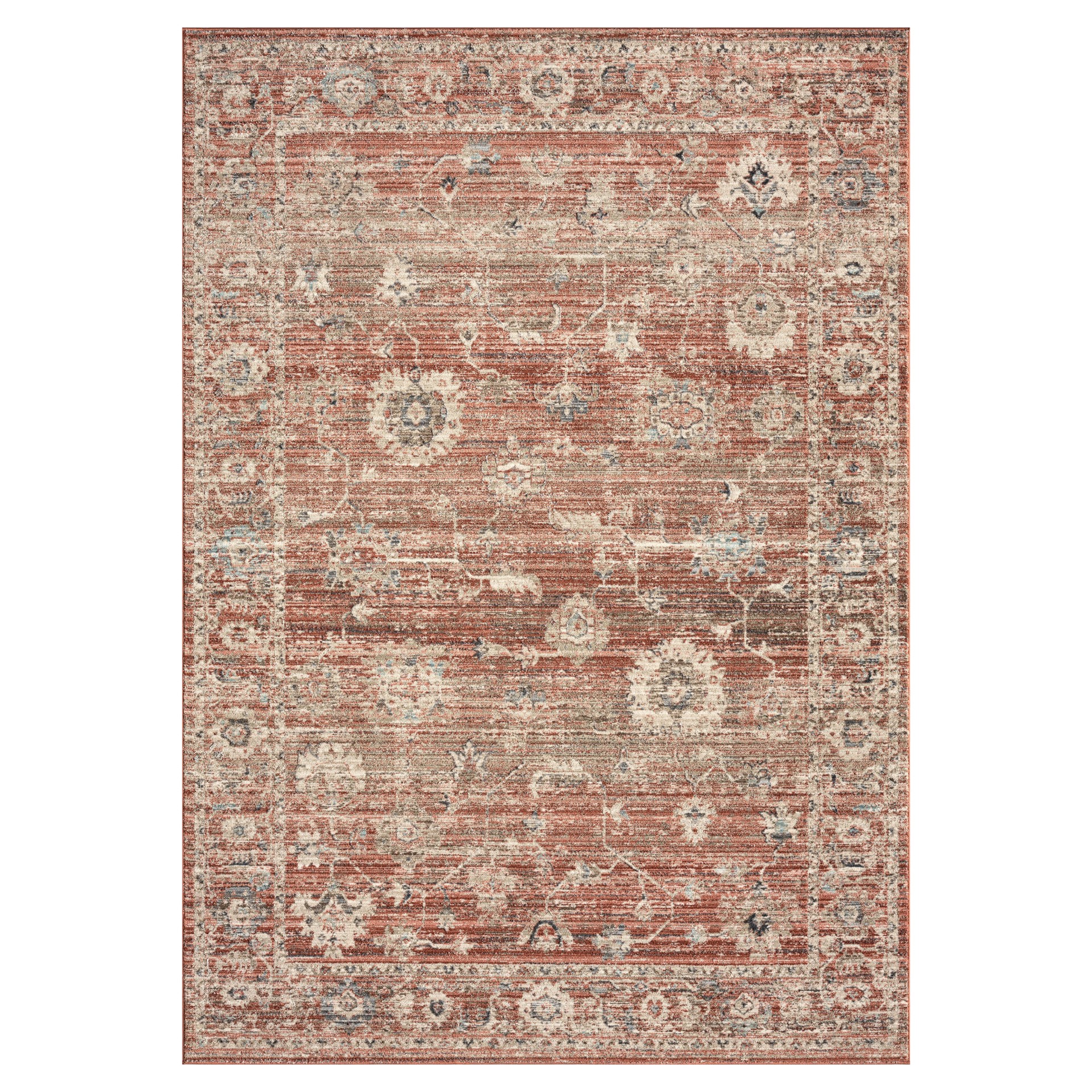 slide 2 of 6, allen + roth Azalea 5 x 8 (ft) Loomed Rust Rectangular Indoor Pet Friendly Area rug, 1 ct