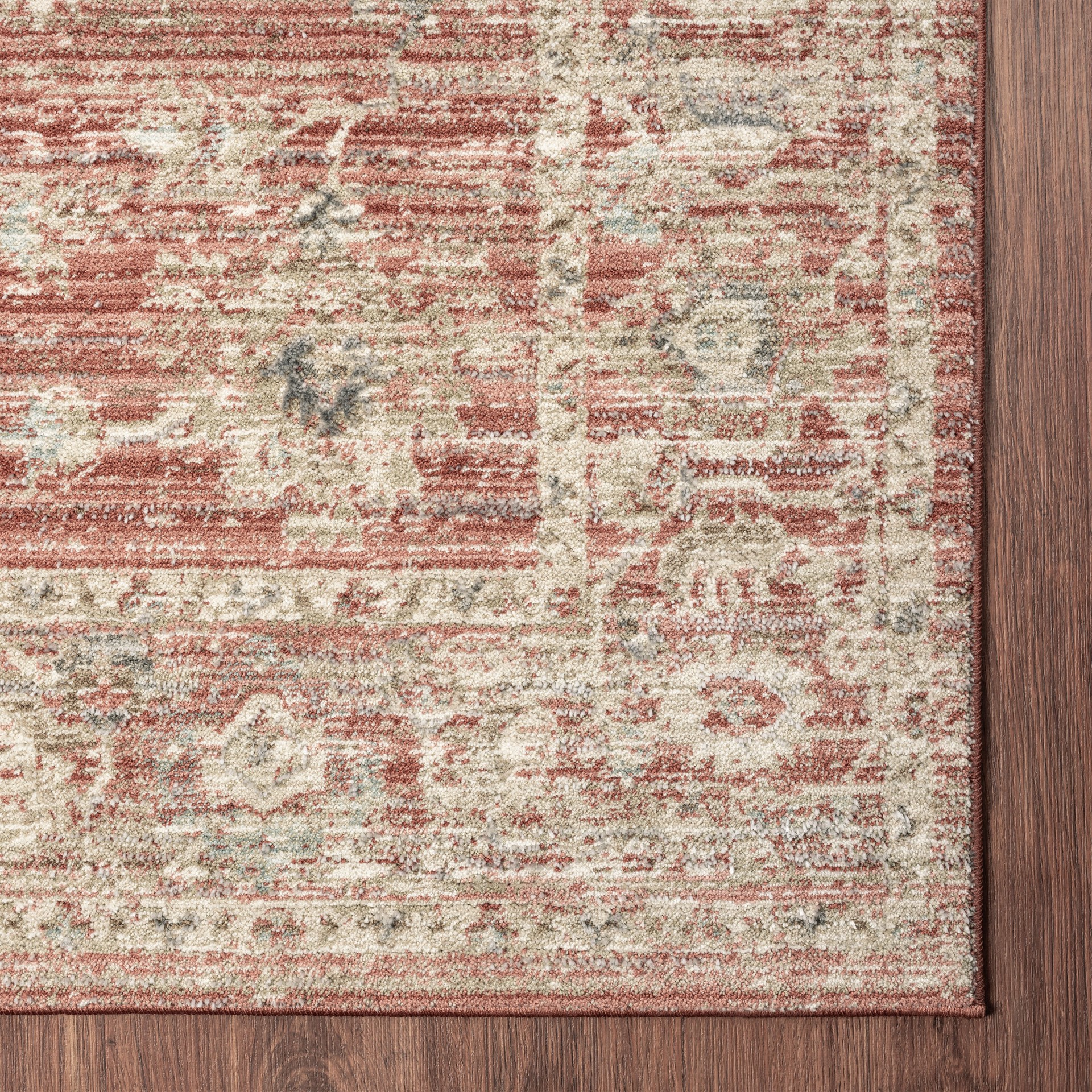 slide 4 of 6, allen + roth Azalea 5 x 8 (ft) Loomed Rust Rectangular Indoor Pet Friendly Area rug, 1 ct