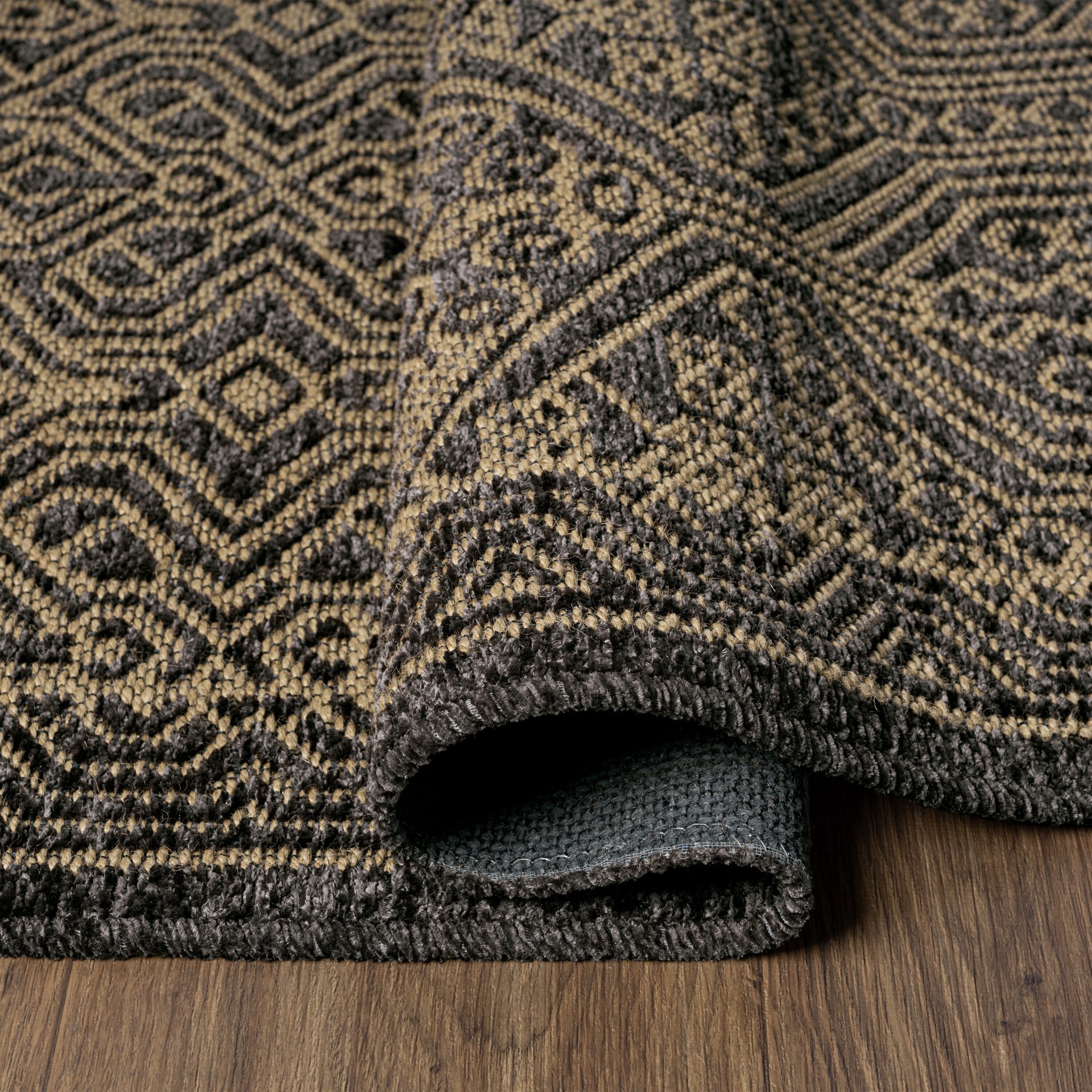 slide 3 of 6, allen + roth Theon 5 x 7 (ft) Loomed Jute Charcoal Rectangular Indoor Mid-Century Modern Pet Friendly Area rug, 1 ct