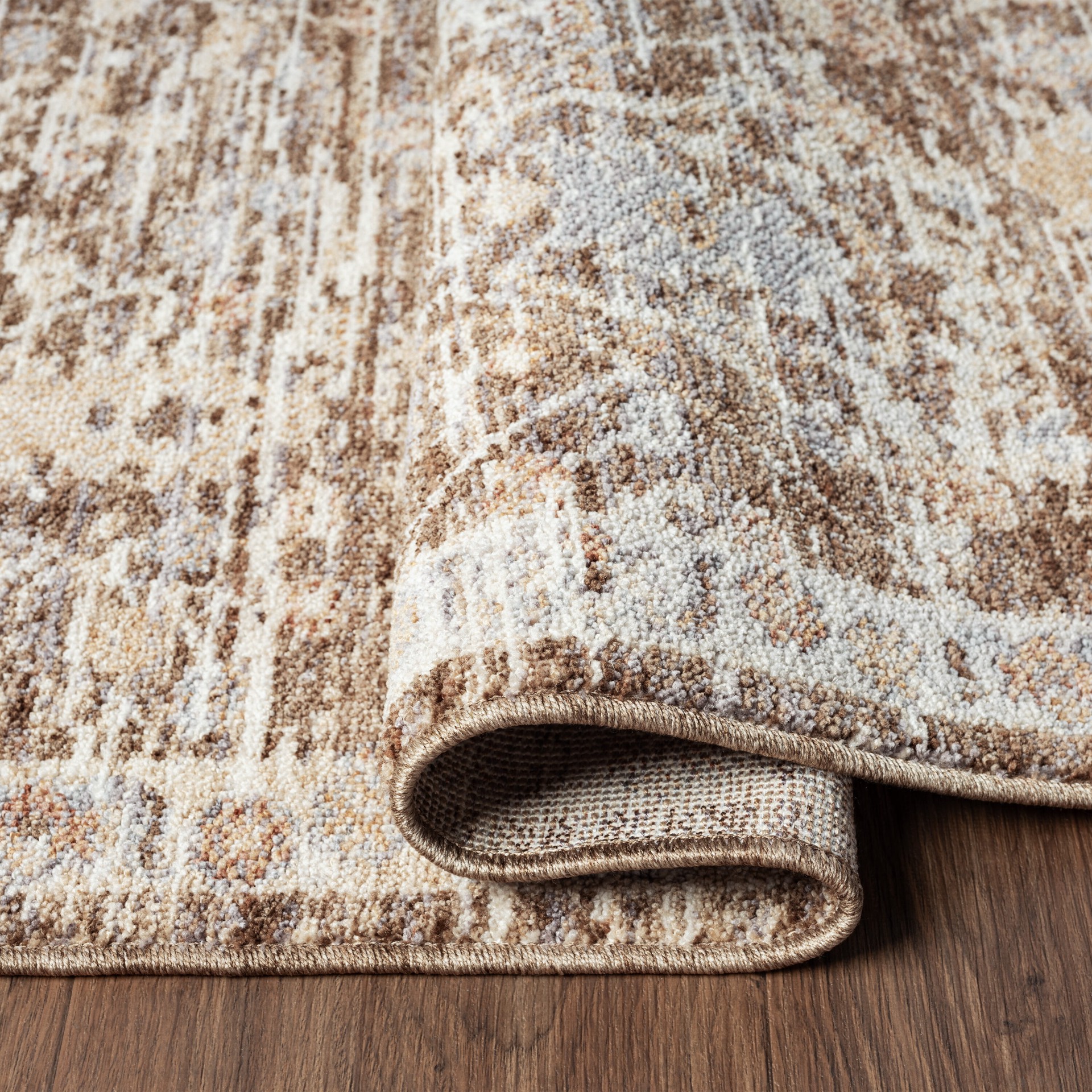 slide 3 of 6, allen + roth Dashiell 5 x 8 (ft) Loomed Brown-multi Rectangular Indoor Pet Friendly Area rug, 1 ct