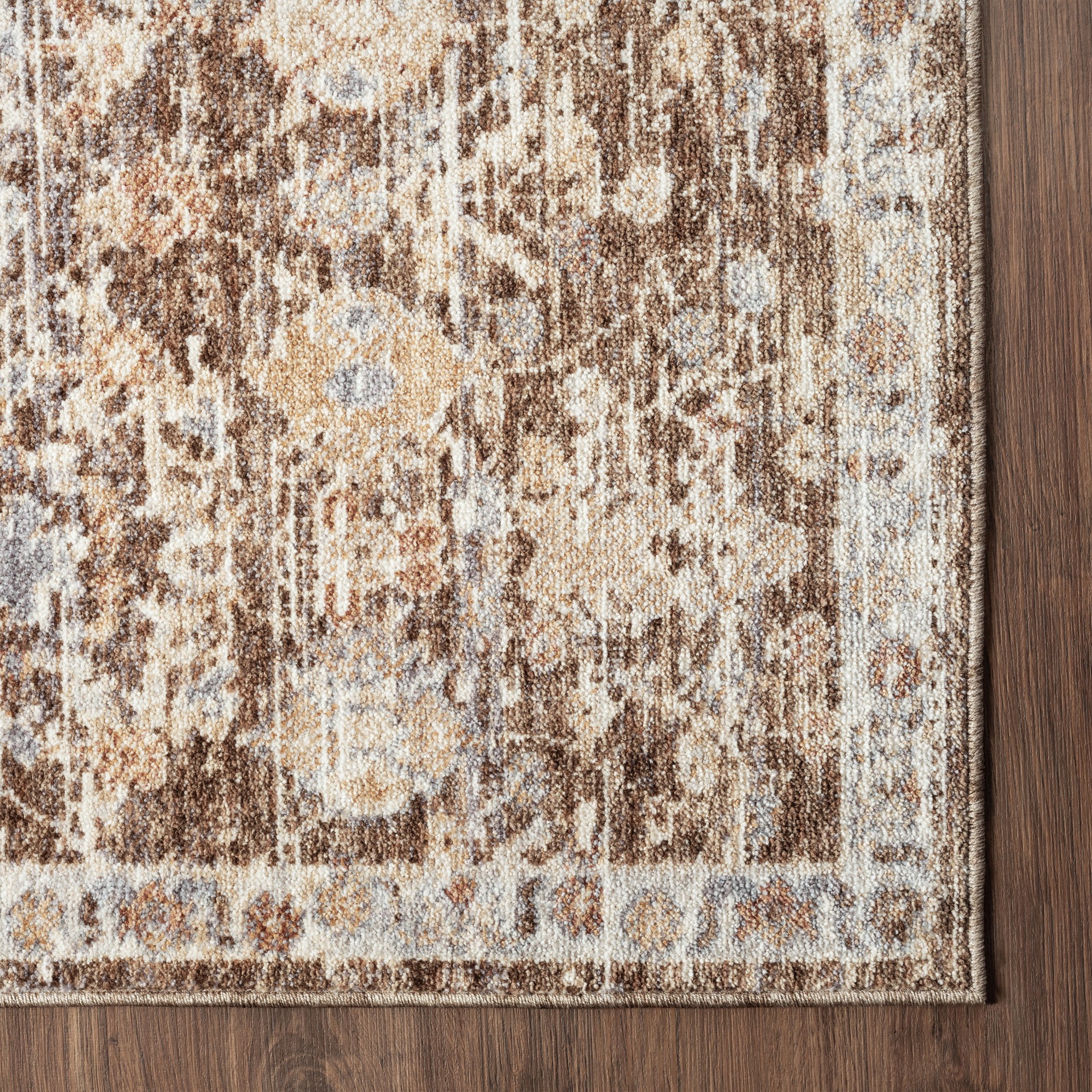 slide 4 of 6, allen + roth Dashiell 5 x 8 (ft) Loomed Brown-multi Rectangular Indoor Pet Friendly Area rug, 1 ct
