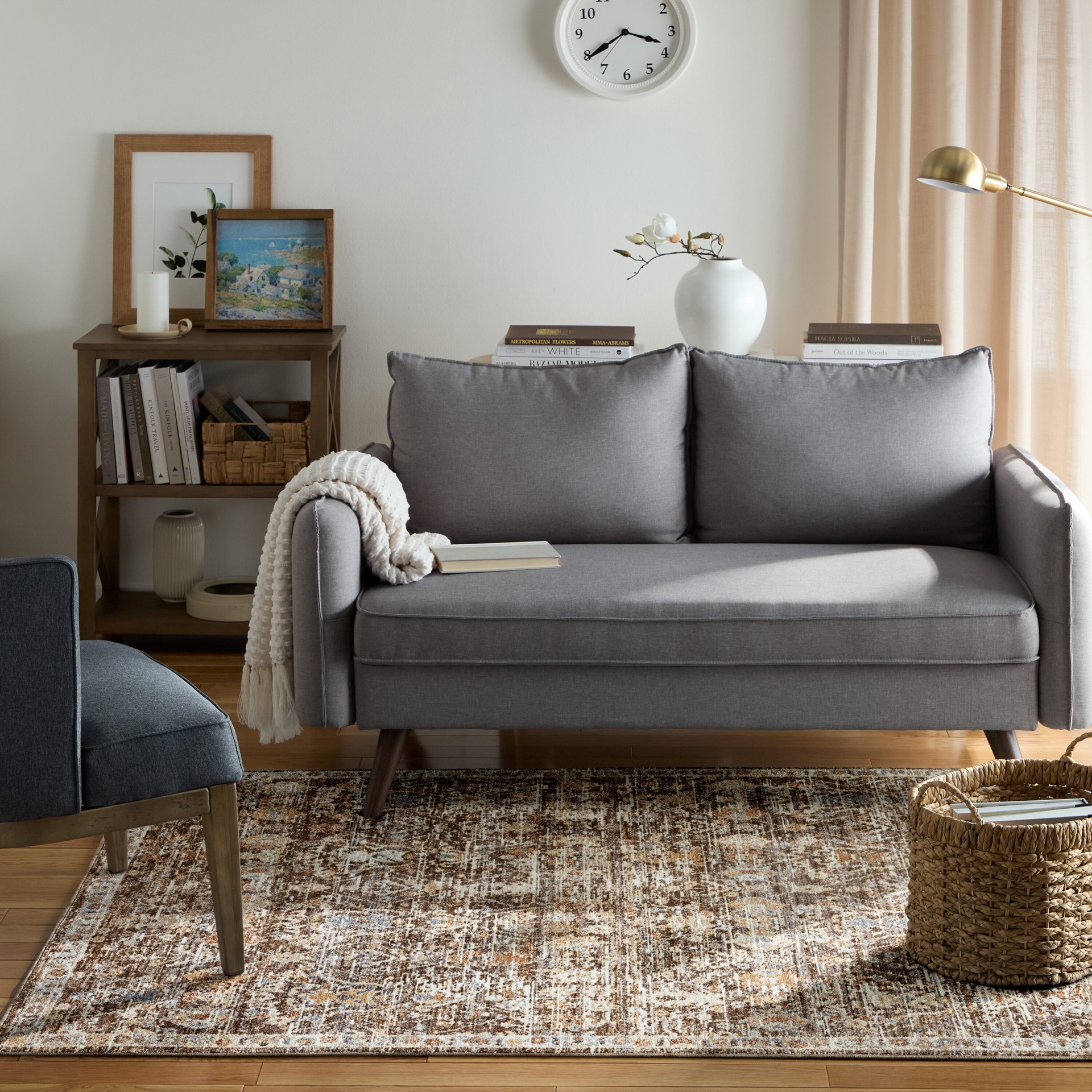 slide 5 of 6, allen + roth Dashiell 5 x 8 (ft) Loomed Brown-multi Rectangular Indoor Pet Friendly Area rug, 1 ct