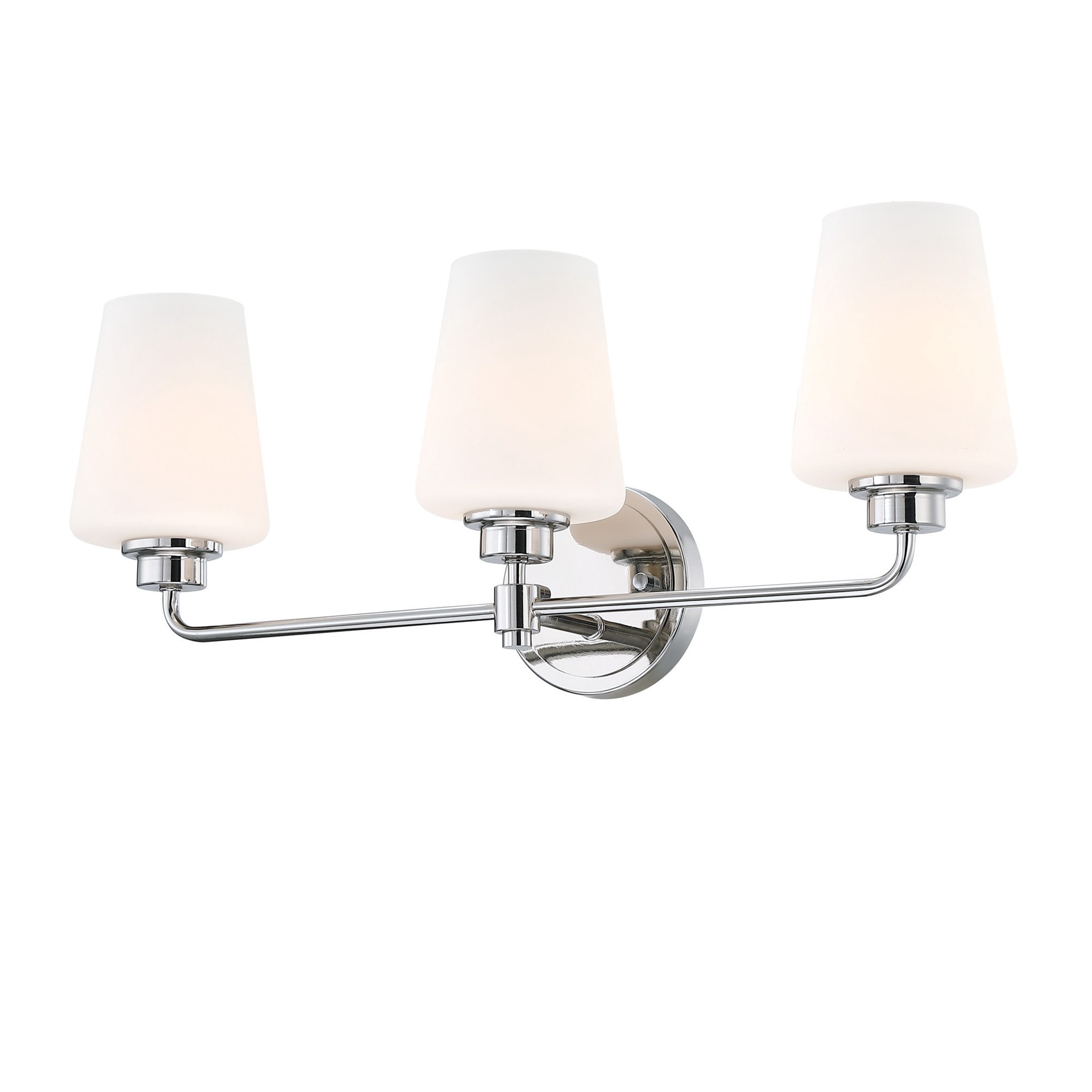 slide 4 of 6, allen + roth Goldson 22.5-in 3 -Light Polished Nickel Transitional Vanity light bar, 1 ct
