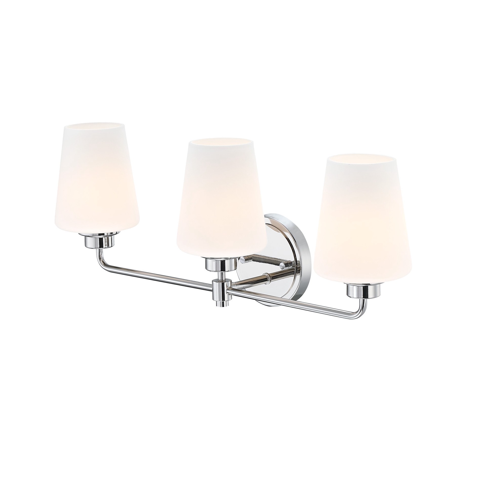 slide 5 of 6, allen + roth Goldson 22.5-in 3 -Light Polished Nickel Transitional Vanity light bar, 1 ct