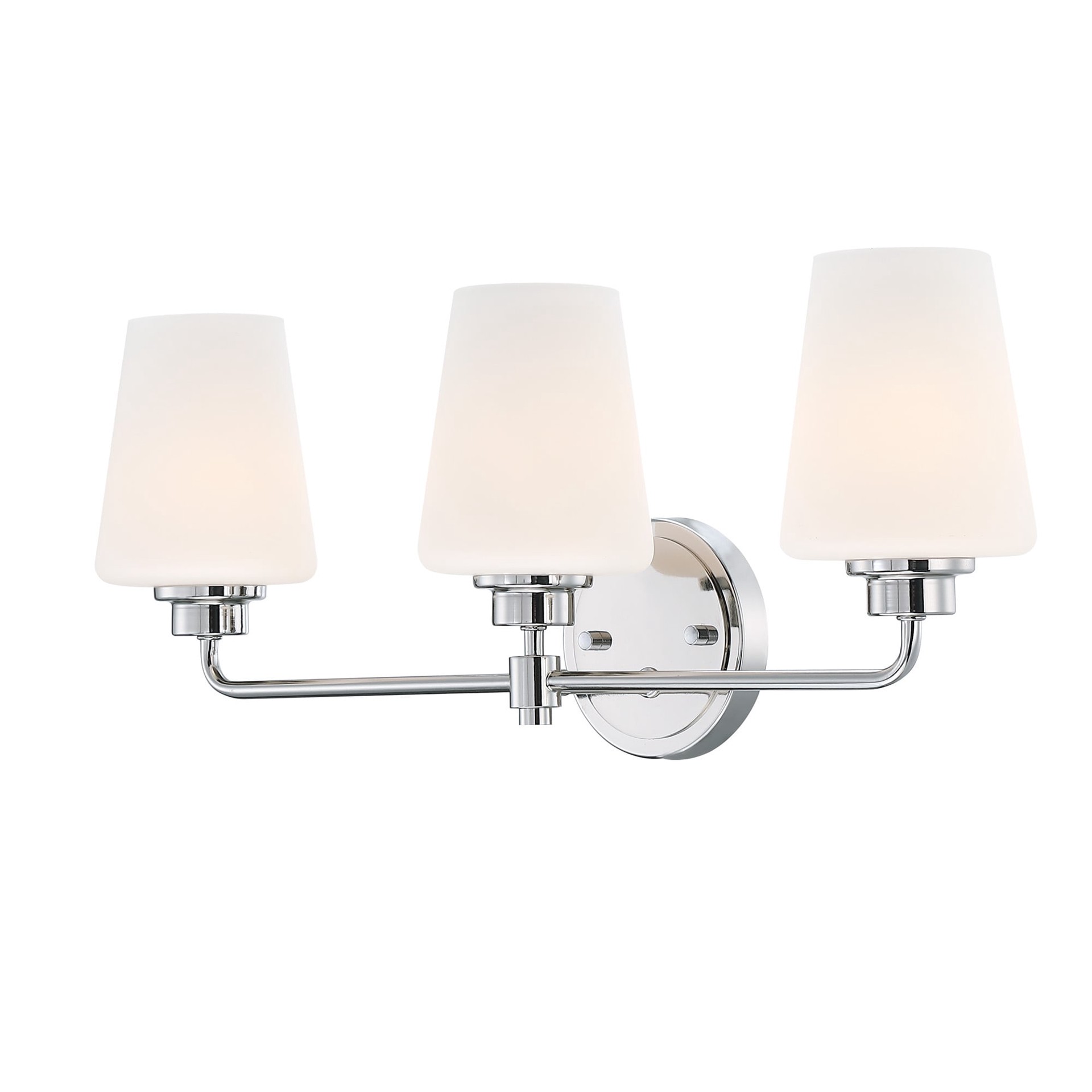 slide 6 of 6, allen + roth Goldson 22.5-in 3 -Light Polished Nickel Transitional Vanity light bar, 1 ct