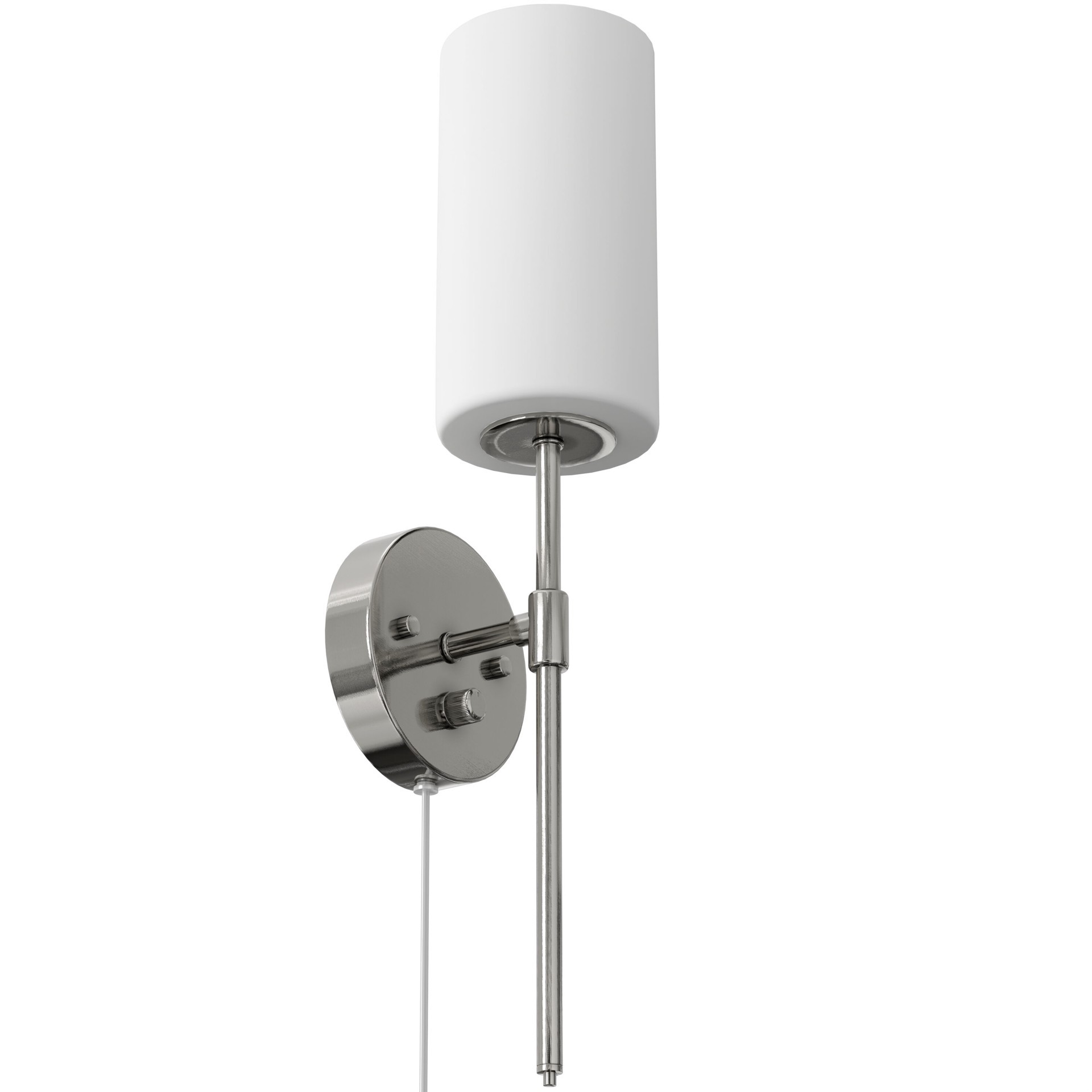 slide 6 of 6, allen + roth Odessa 4.75-in W 1 -Light Brushed Nickel Transitional Wall Sconce, 1 ct