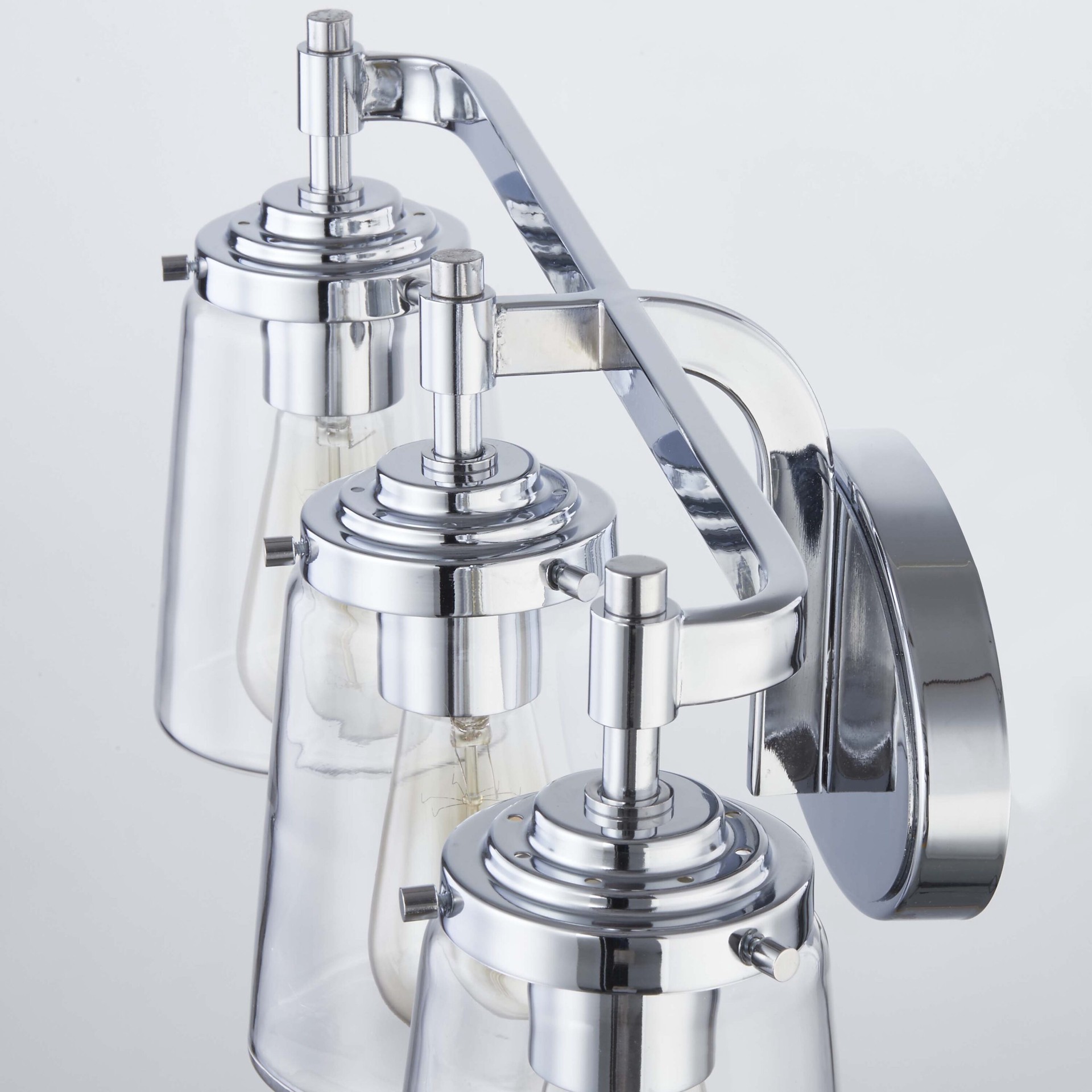 slide 4 of 6, allen + roth Wyatt 23.9-in 3 -Light Polished Chrome Farmhouse Vanity light bar, 1 ct