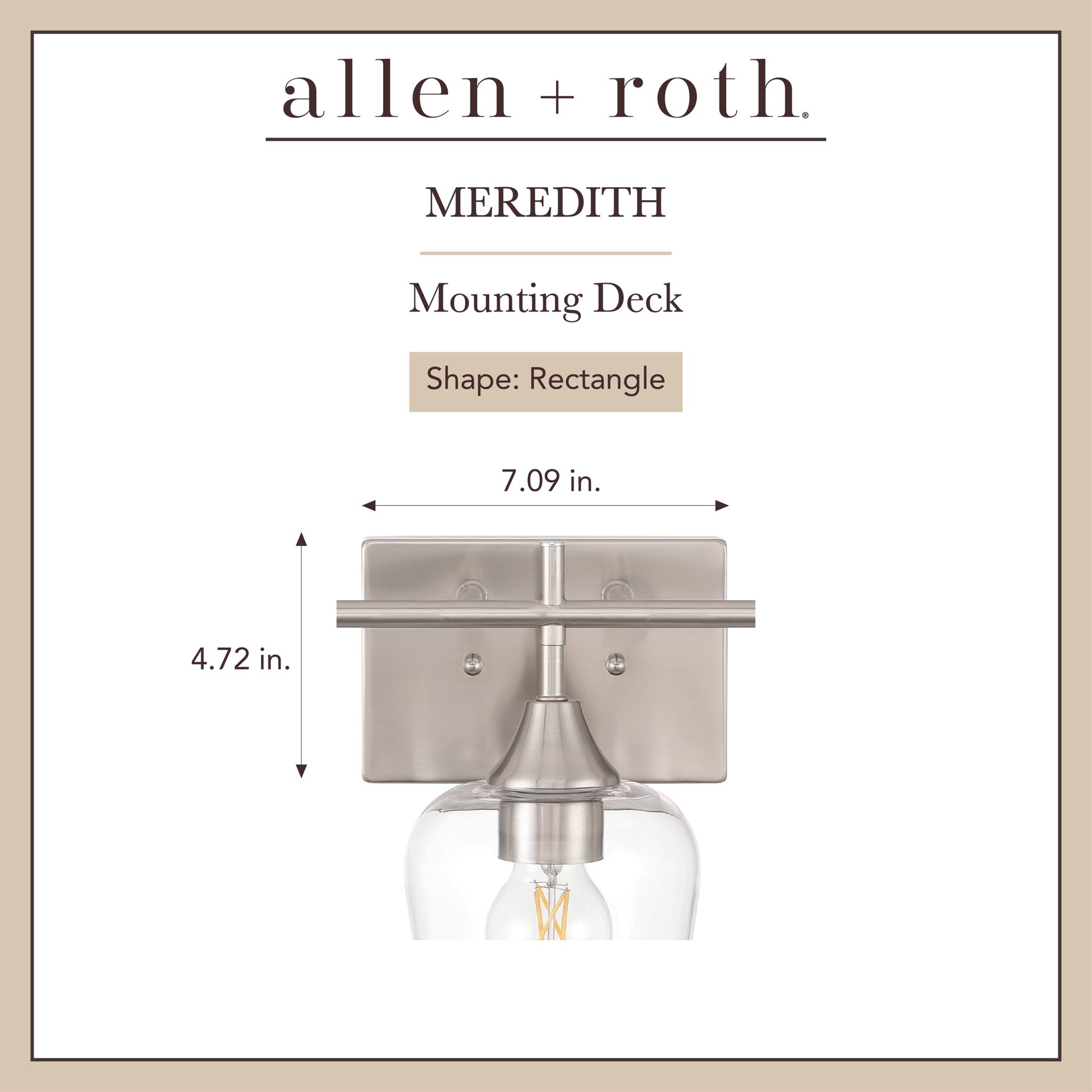 slide 2 of 6, allen + roth Meredith 15.31-in 2 -Light Brushed Nickel Modern/contemporary Vanity light, 1 ct
