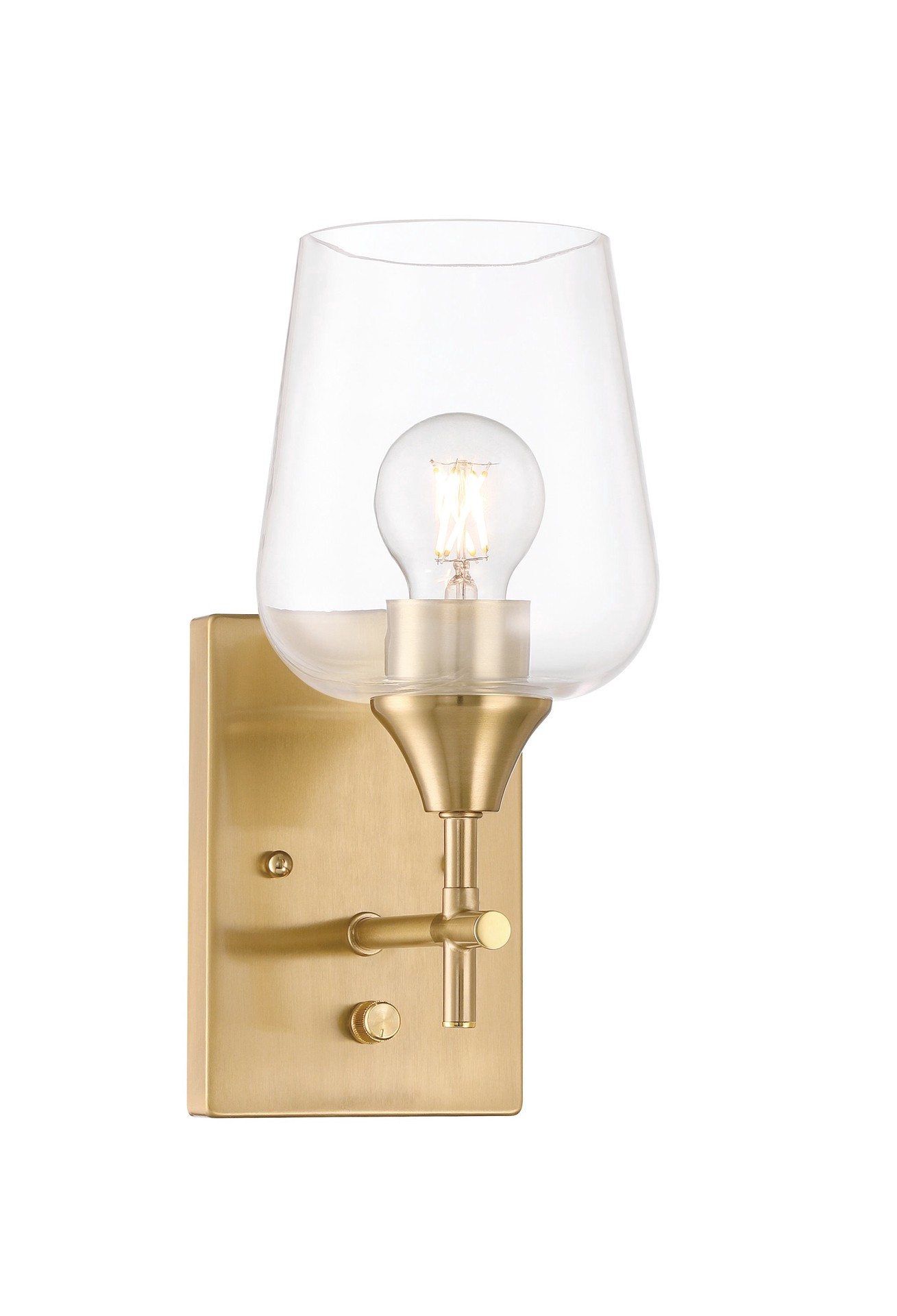 slide 4 of 6, allen + roth Meredith 5.75-in 1 -Light Gold Modern/contemporary Vanity light, 1 ct