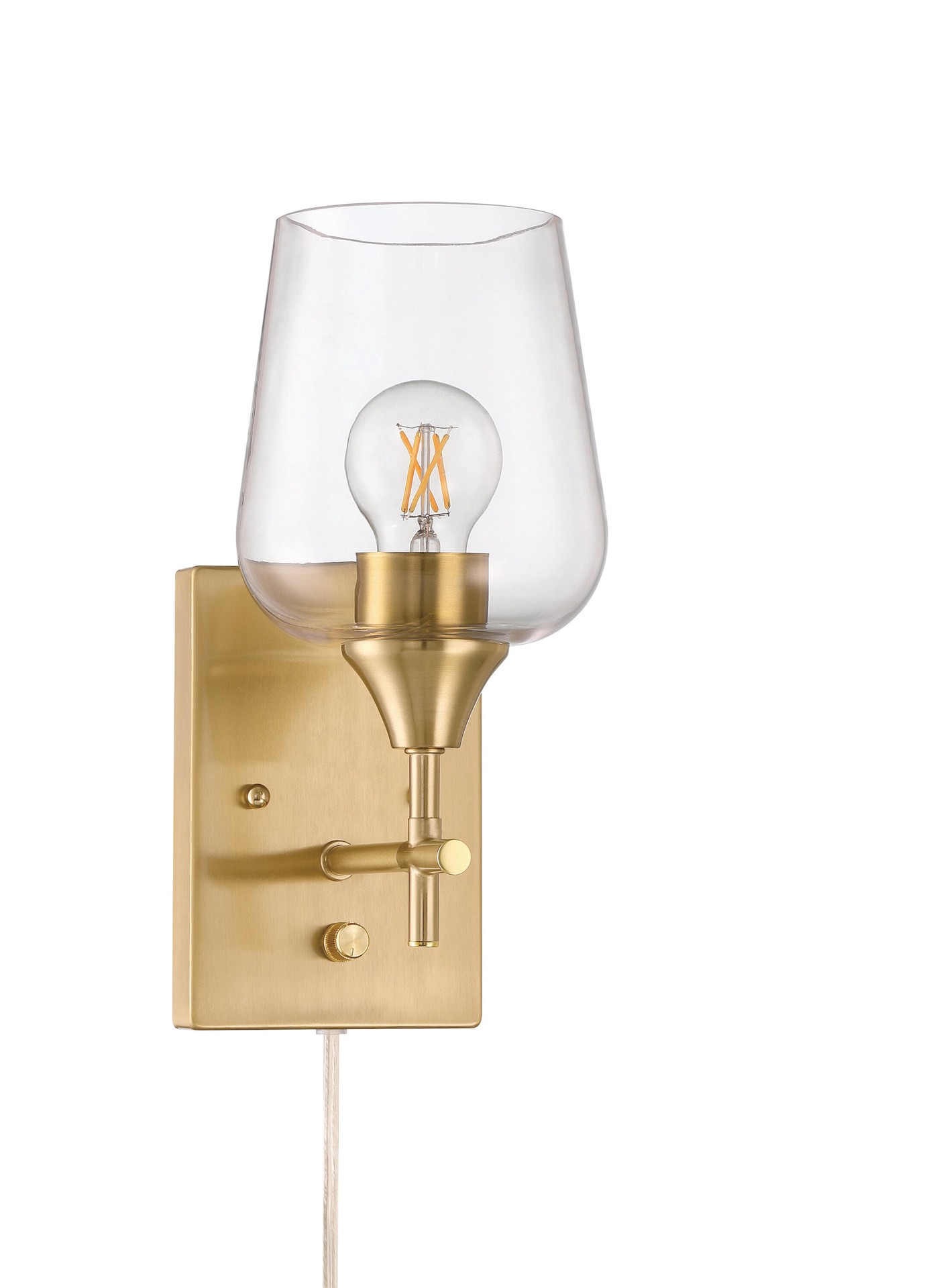 slide 5 of 6, allen + roth Meredith 5.75-in 1 -Light Gold Modern/contemporary Vanity light, 1 ct
