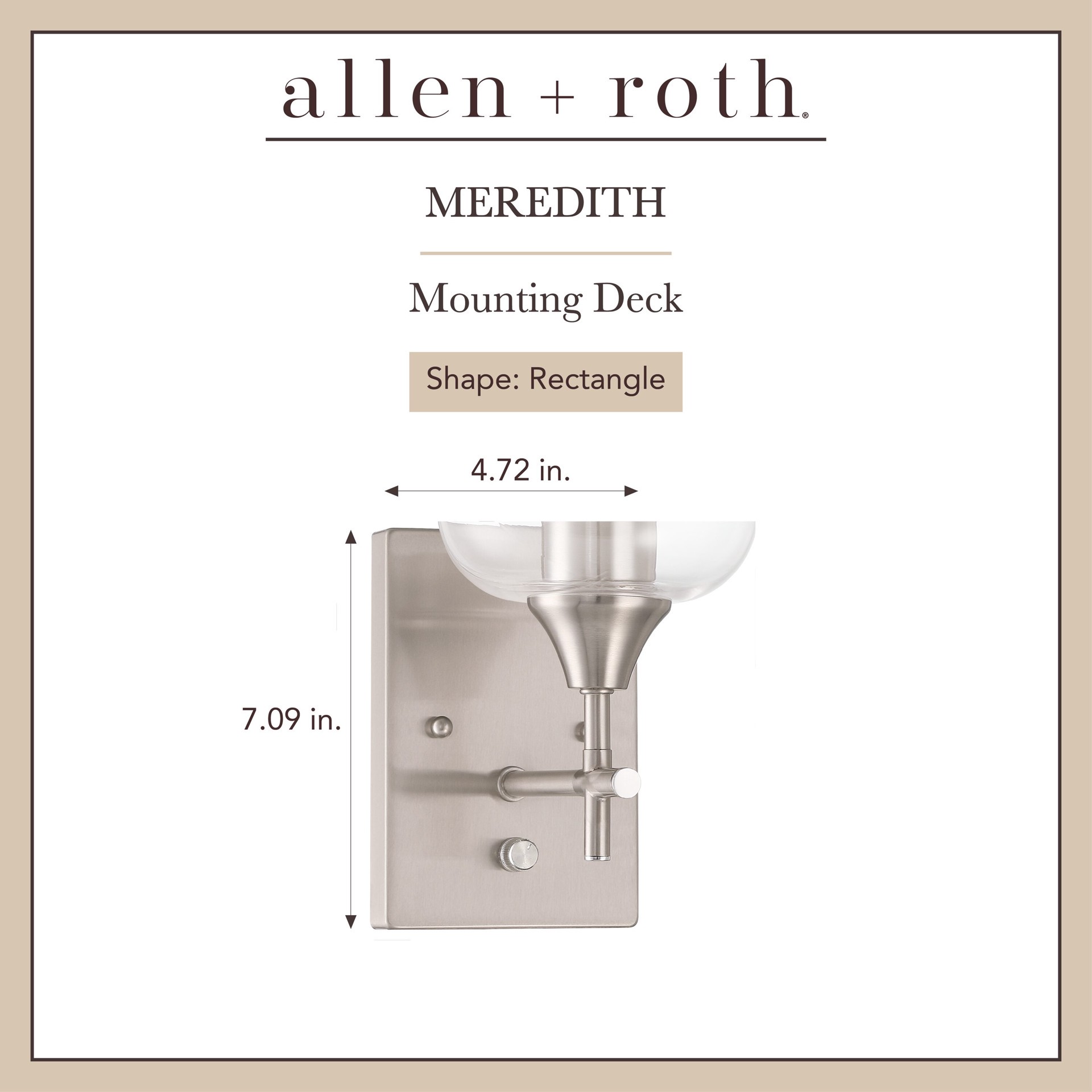 slide 2 of 6, allen + roth Meredith 5.75-in 1 -Light Brushed Nickel Modern/contemporary Vanity light, 1 ct