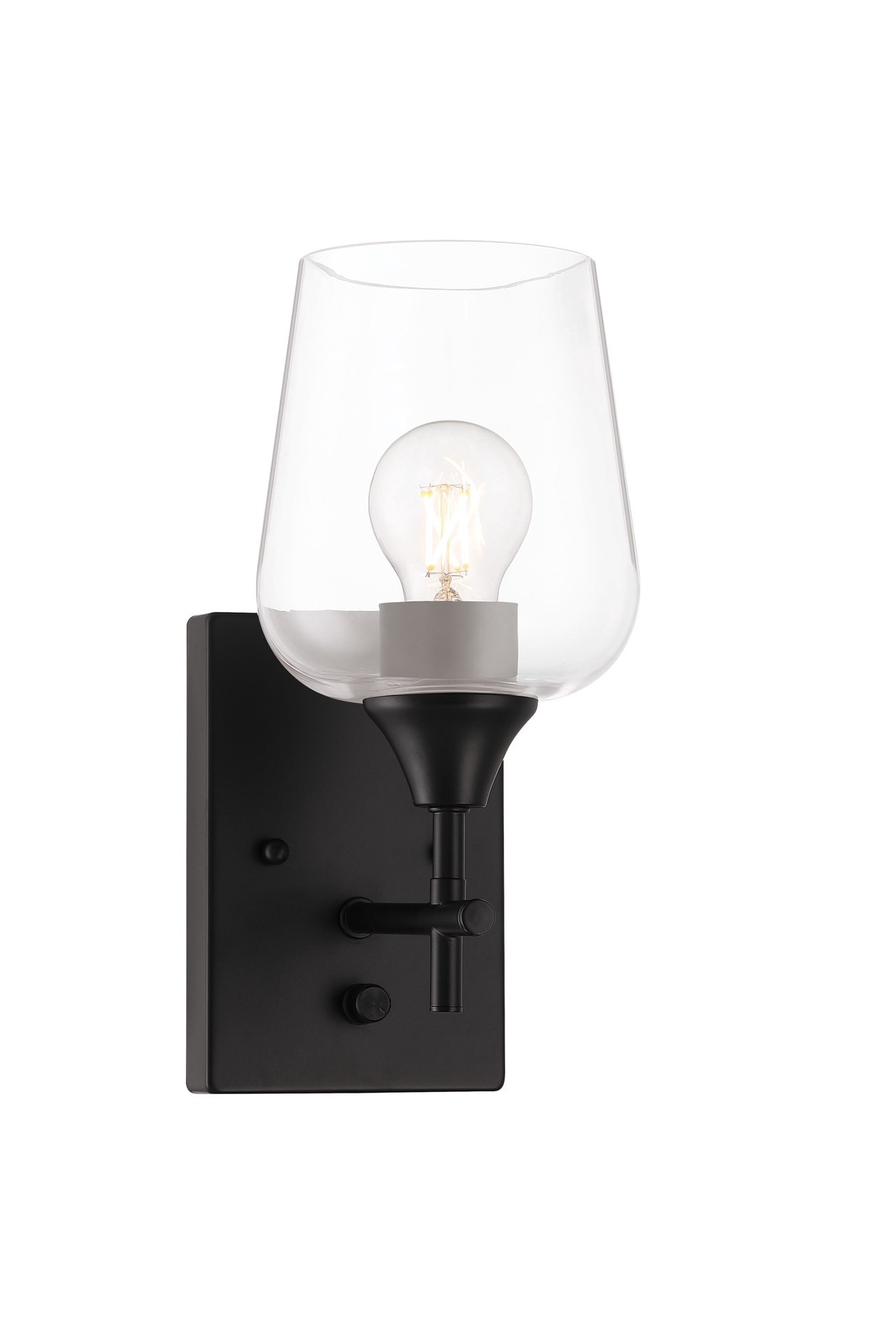 slide 4 of 6, allen + roth Meredith 5.75-in 1 -Light Black Modern/contemporary Vanity light, 1 ct