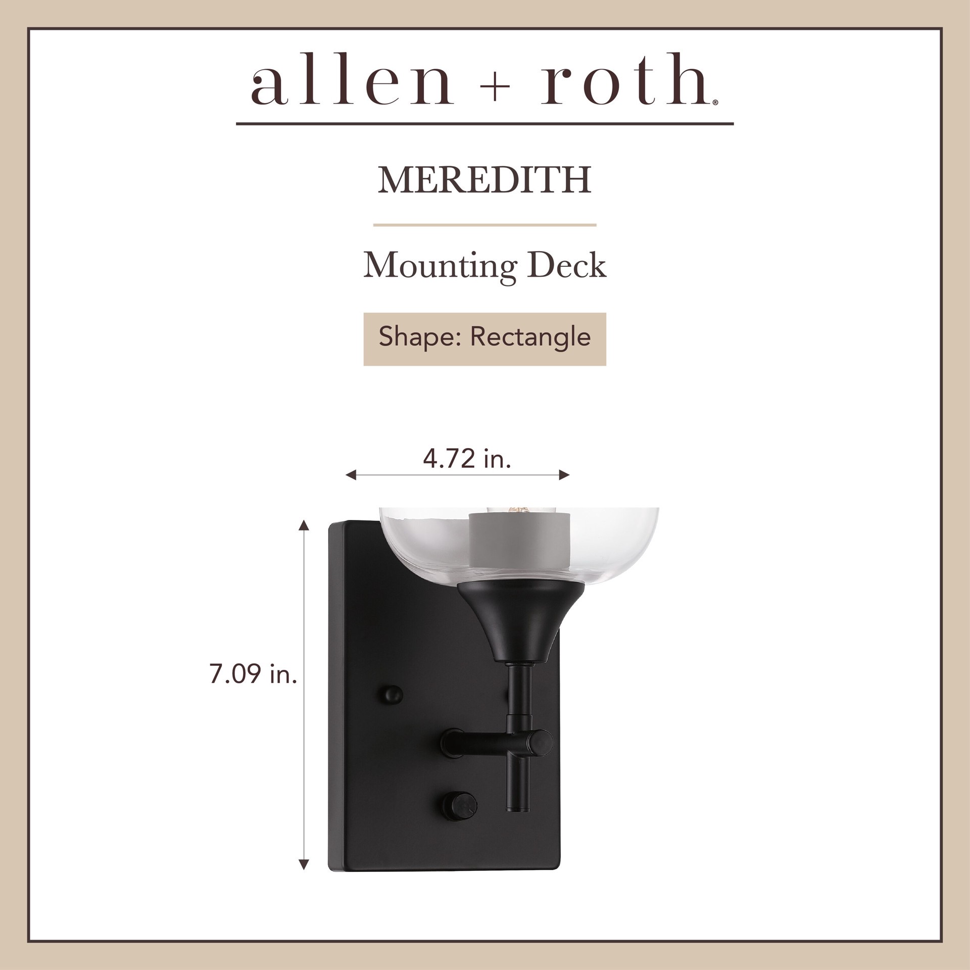 slide 2 of 6, allen + roth Meredith 5.75-in 1 -Light Black Modern/contemporary Vanity light, 1 ct