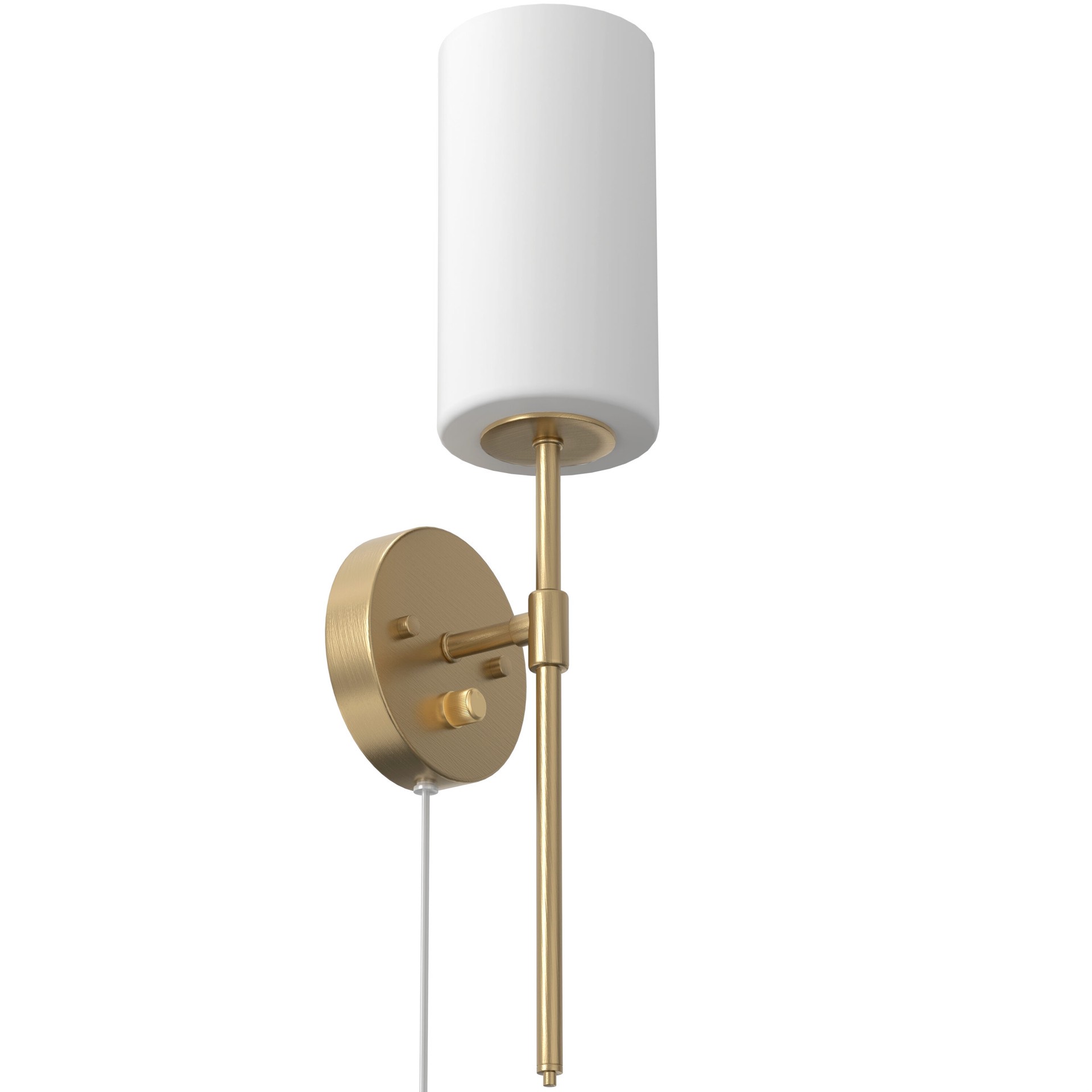 slide 6 of 6, allen + roth Odessa 4.75-in W 1 -Light Brushed Gold Transitional Wall Sconce, 1 ct