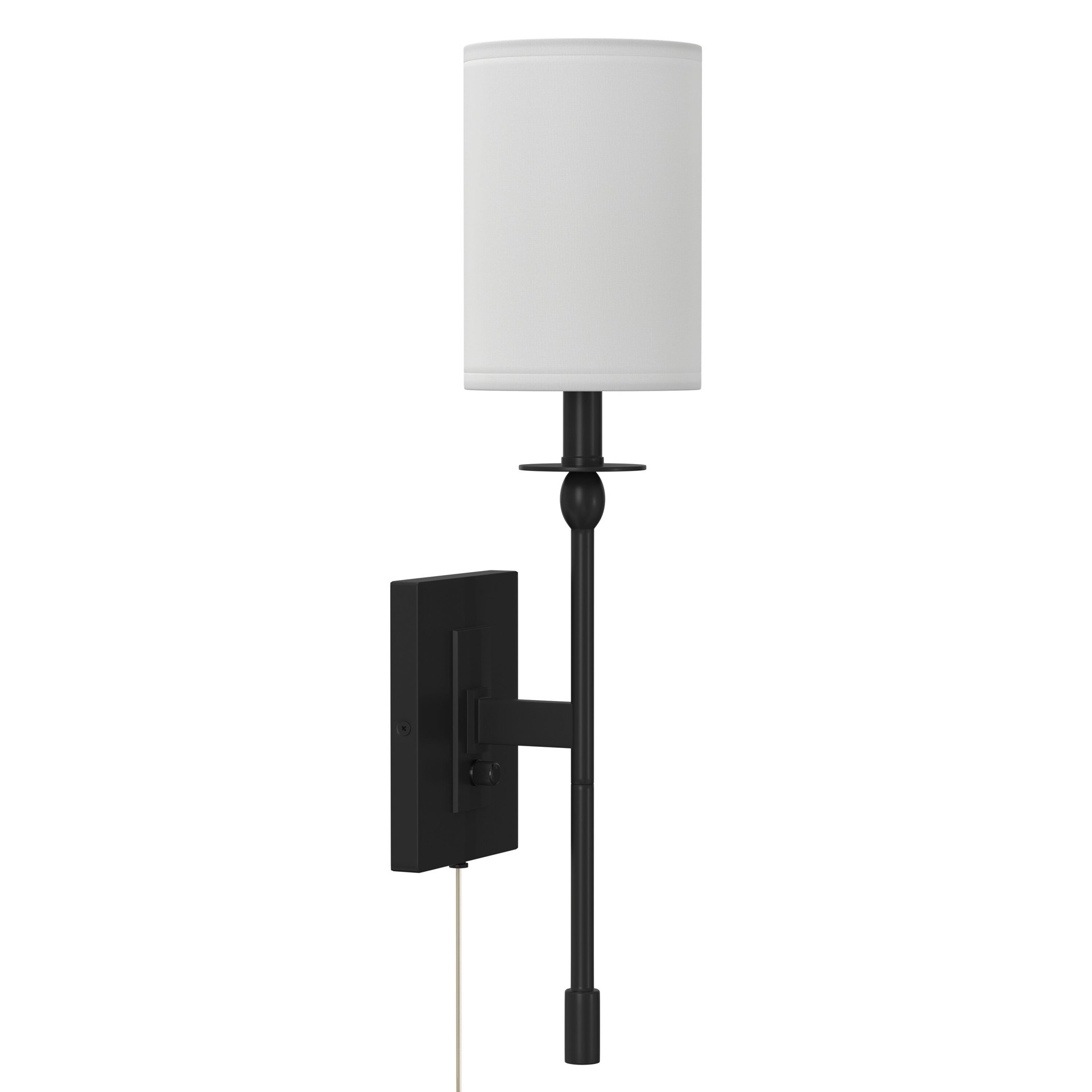 slide 5 of 6, allen + roth Newham 5.13-in W 1 -Light Matte Black Transitional Wall Sconce, 1 ct