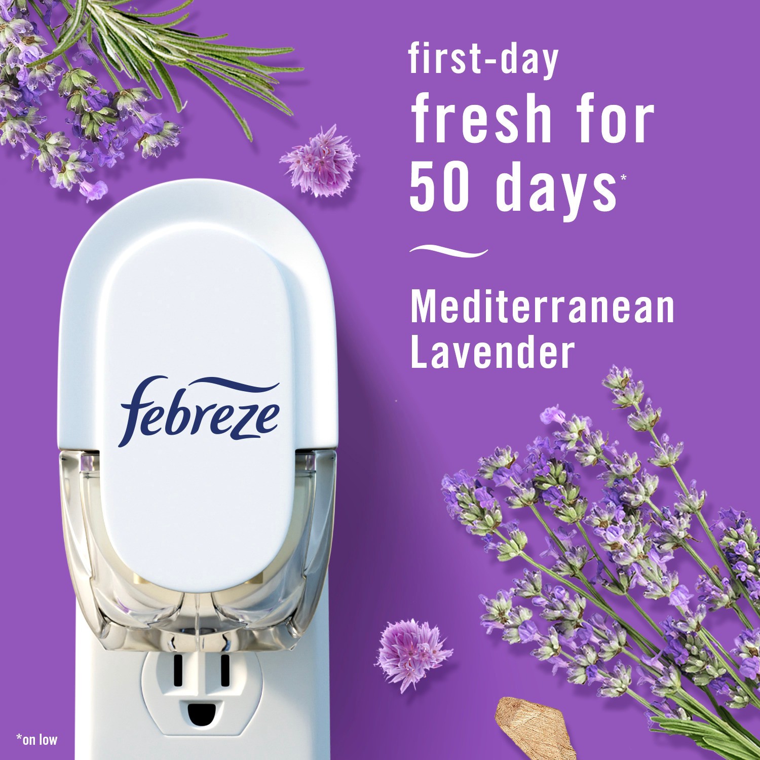 slide 4 of 6, Febreze PLUG 0.87 -fl oz Mediterrranean Lavender Refill Air Freshener 3 -Pack, 1 ct