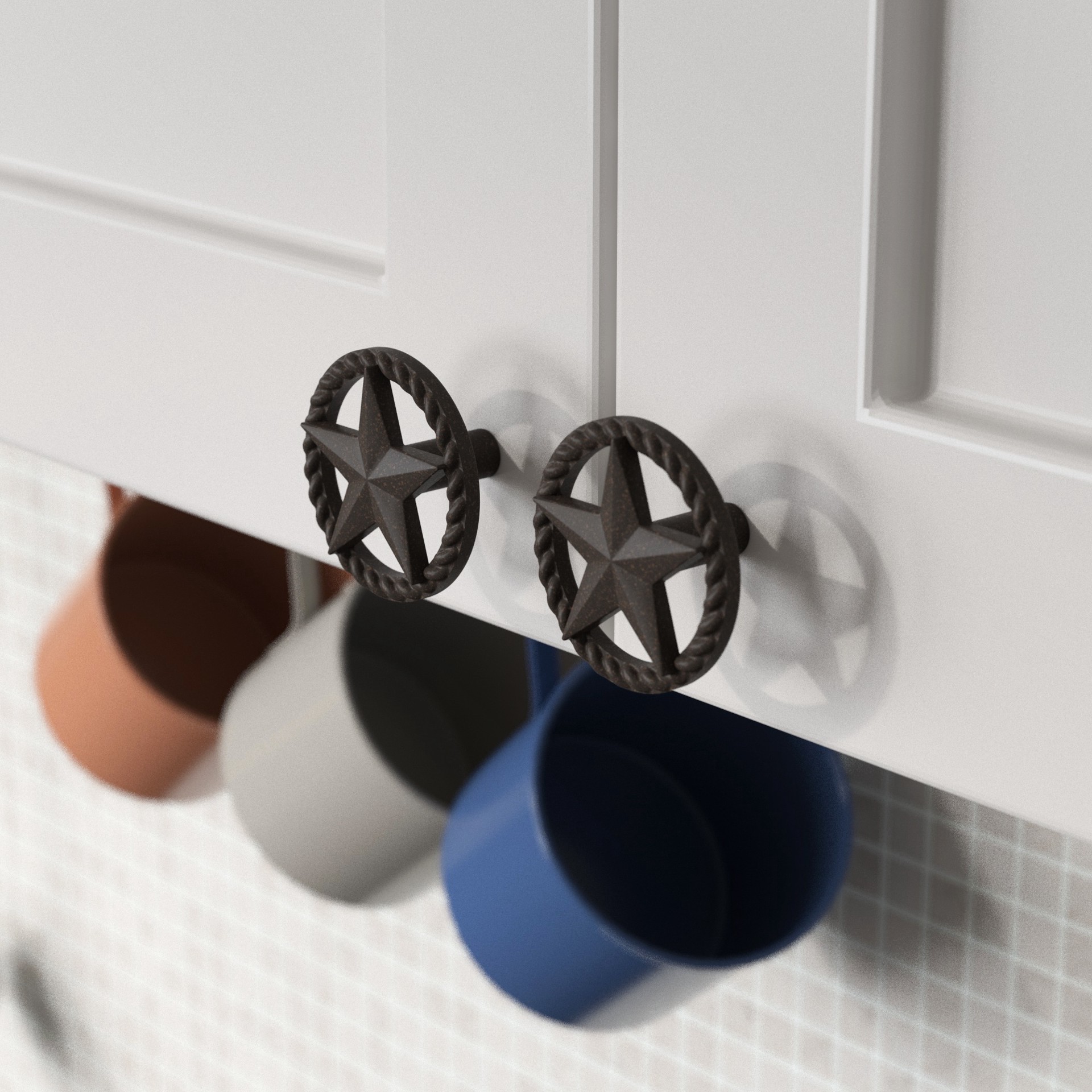 slide 3 of 5, allen + roth LONE STAR 2-in Rust Round Traditional Cabinet Knob, 1 ct