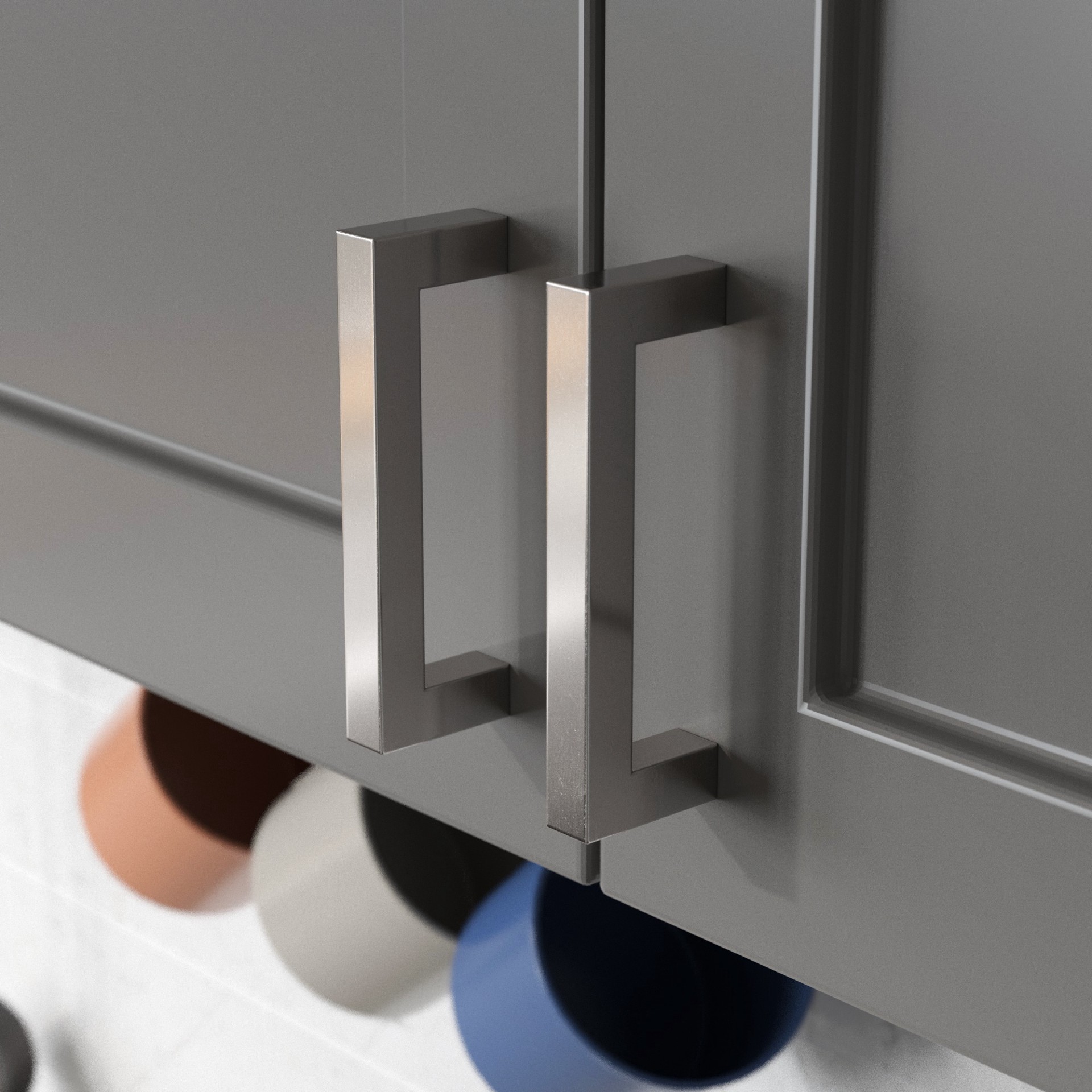slide 3 of 5, Style Selections CARTER 3-in , 76mm Center to Center Stainless Steel Square Handle 25 -Pack, 1 ct