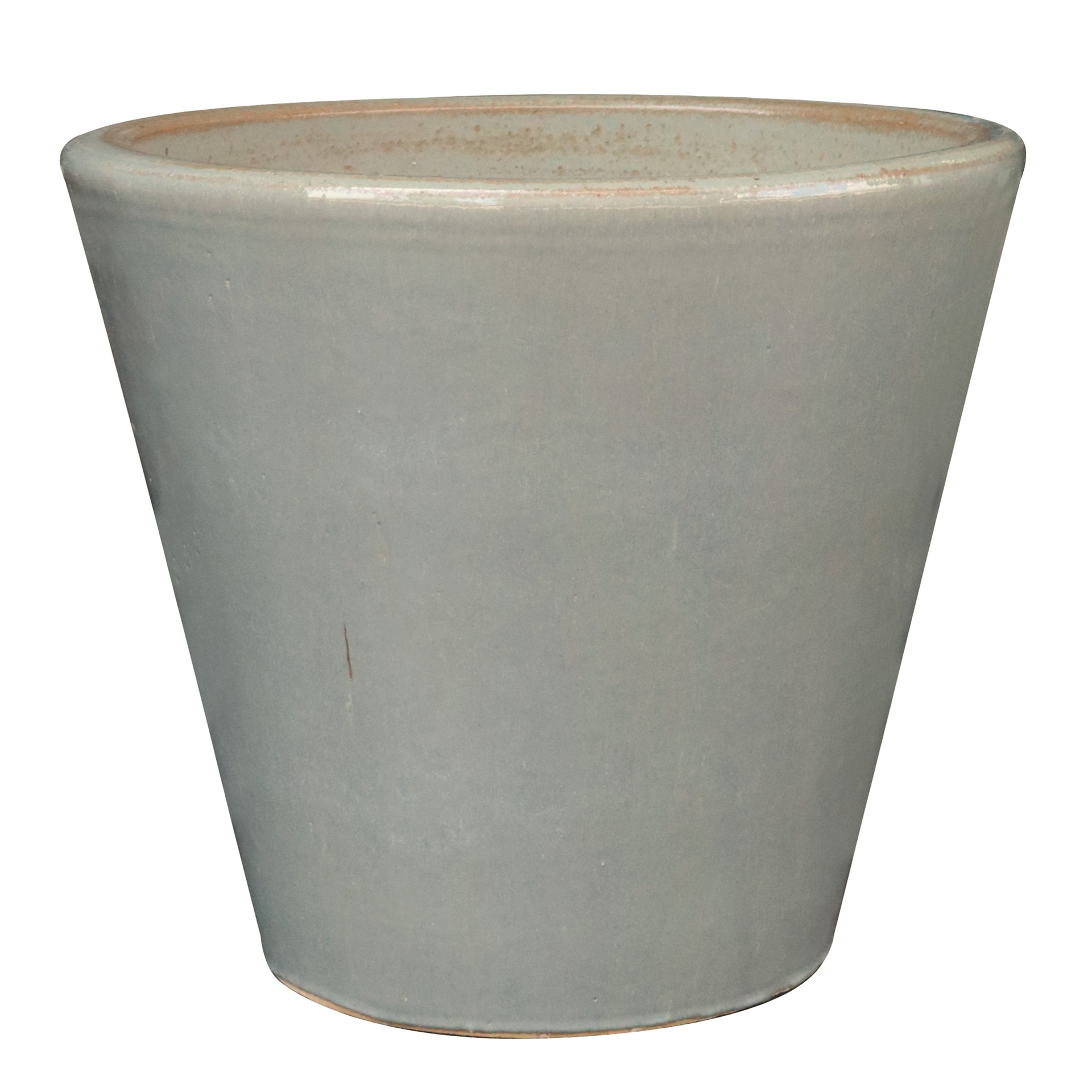 slide 1 of 4, allen + roth Round 11.8-in W x 11.8-in L Gray Glazed ceramic Indoor/Outdoor Planter, 1 ct