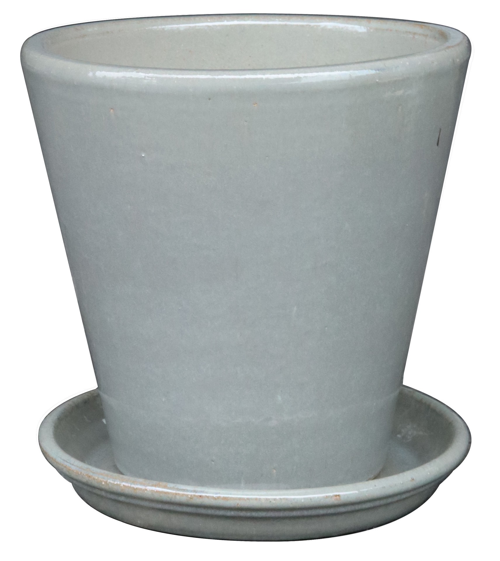 slide 2 of 4, allen + roth 8.85-in Amazing Grey Glazed ceramic Plant Saucer, 1 ct