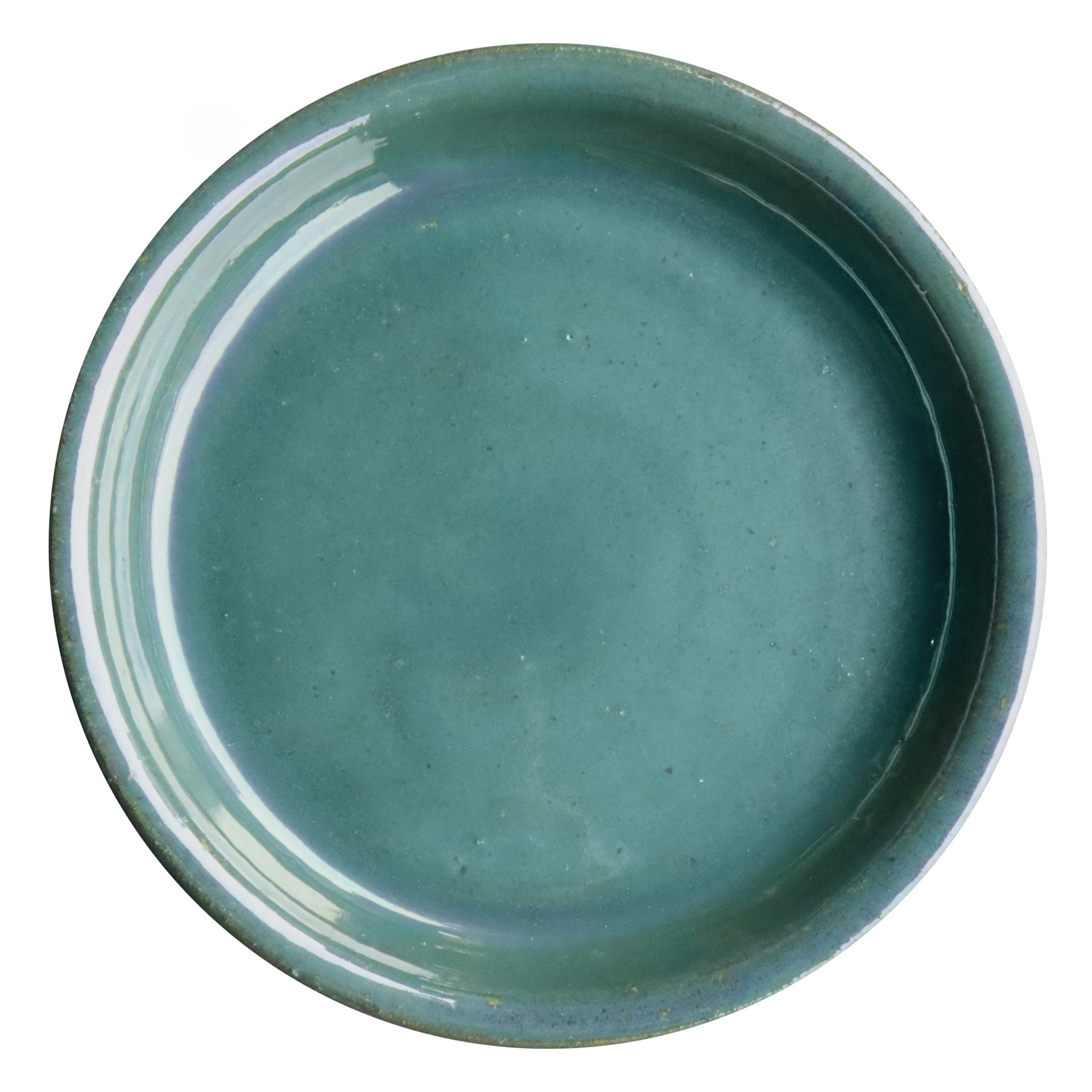 slide 1 of 1, allen + roth 8.85-in Aqua Blue Glazed ceramic Plant Saucer, 1 ct