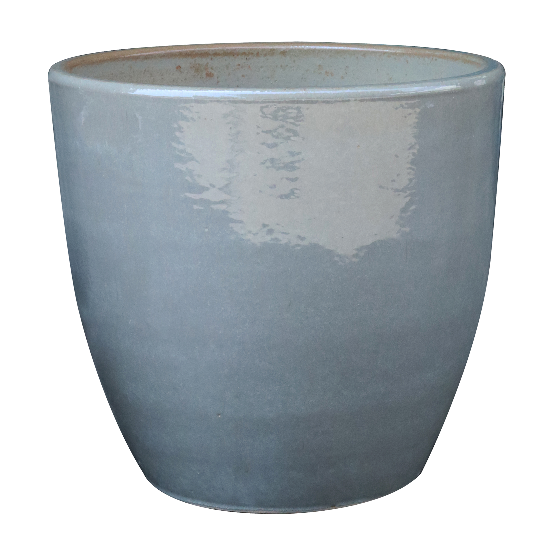 slide 1 of 4, allen + roth Round 9.05-in W x 9.05-in L Gray Glazed ceramic Indoor/Outdoor Planter, 1 ct