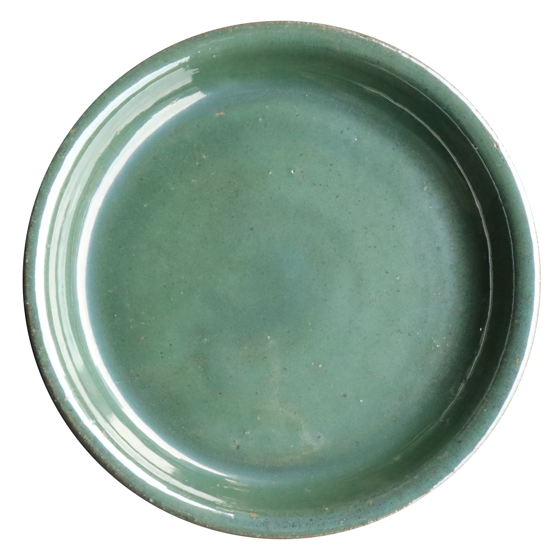 slide 2 of 2, allen + roth 8.85-in Meadow Green Glazed ceramic Plant Saucer, 1 ct