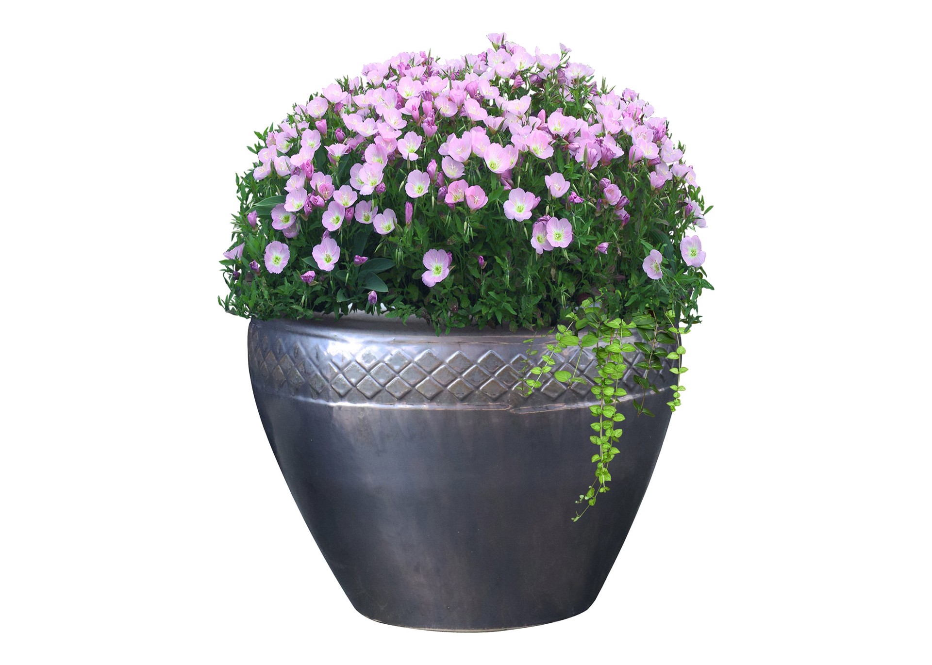 slide 3 of 4, allen + roth Round 12.4-in W x 12.4-in L Brown Glazed ceramic Indoor/Outdoor Planter, 1 ct