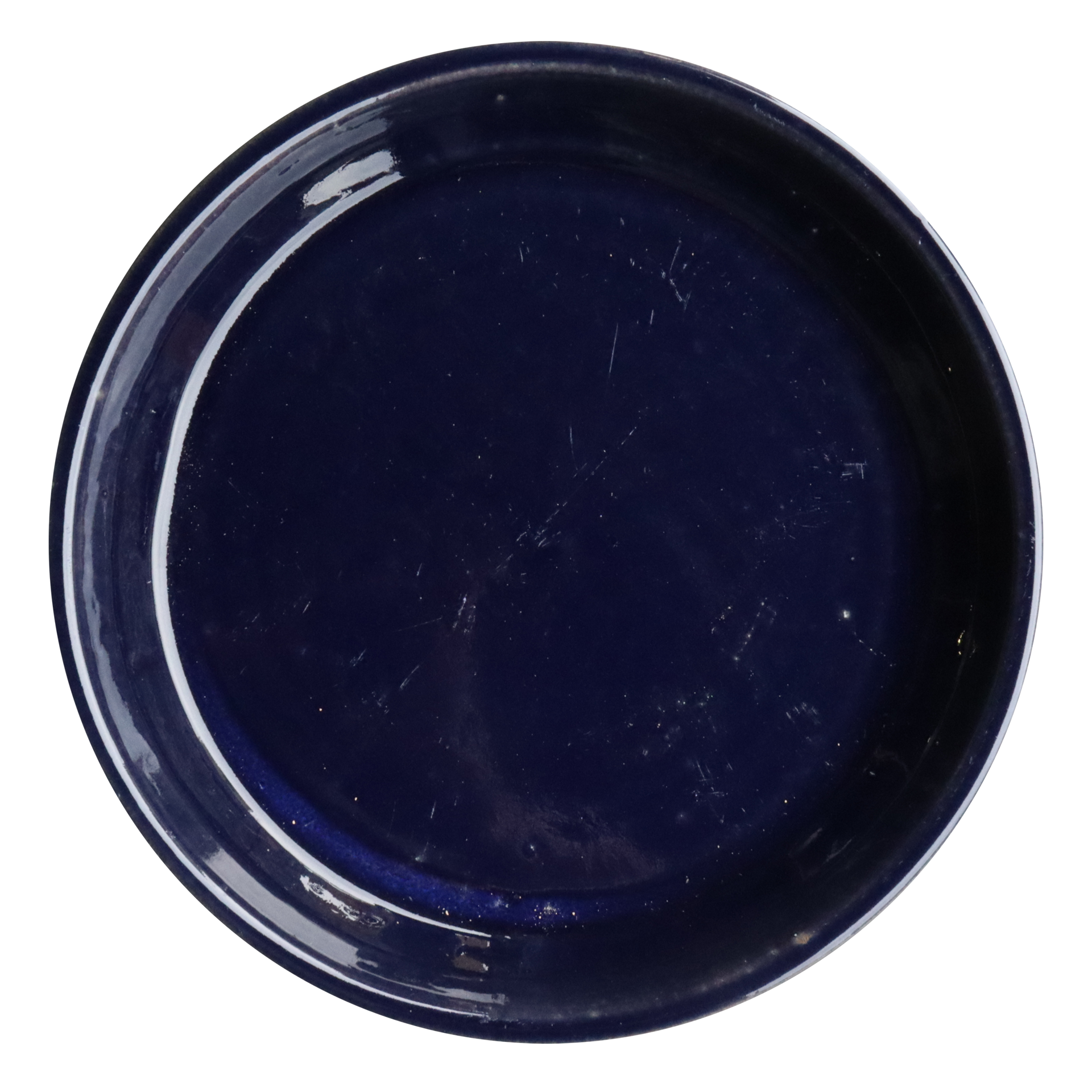 slide 4 of 4, allen + roth 8.85-in Dark Blue Glazed ceramic Plant Saucer, 1 ct