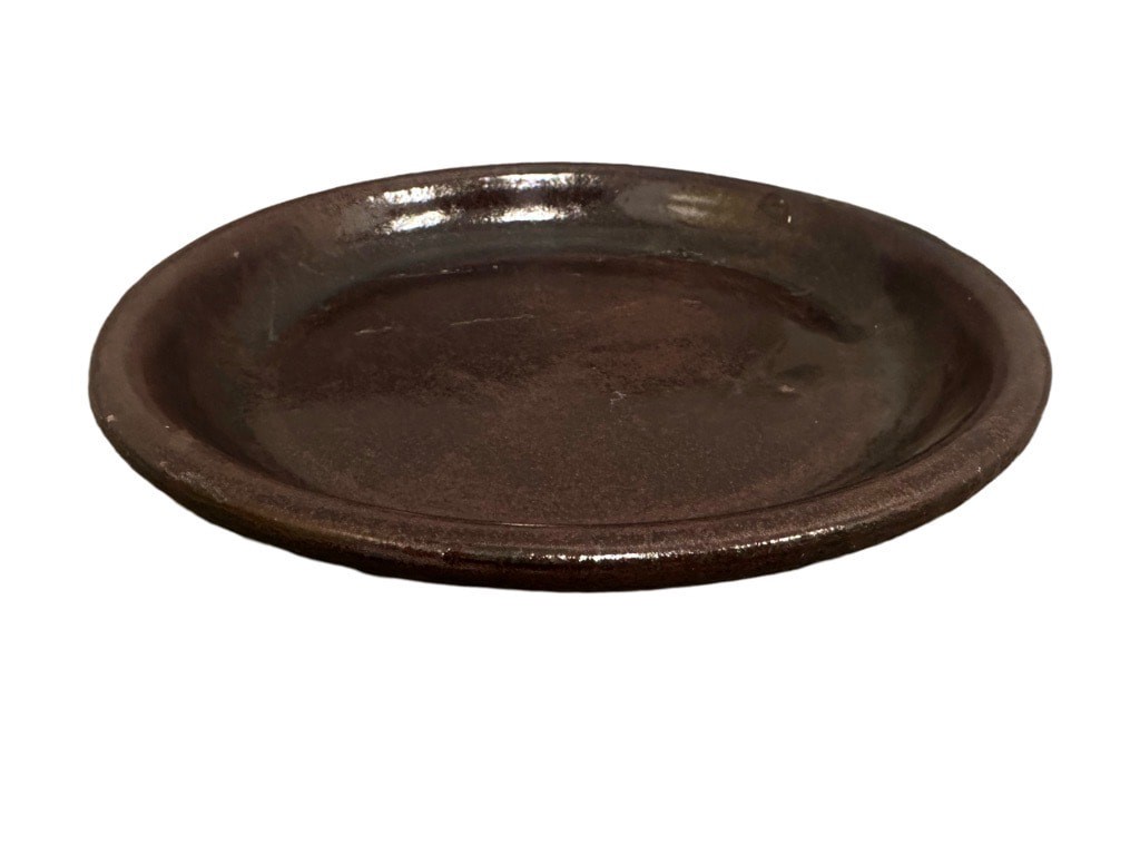 slide 1 of 1, allen + roth 8.85-in Christmas Red Glazed ceramic Plant Saucer, 1 ct