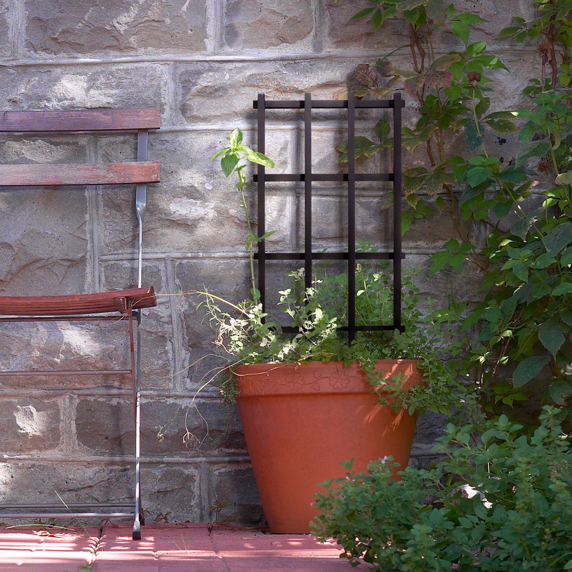 slide 3 of 6, Style Selections 15-in W x 36-in H Black wood Garden Trellis For Climbing Plants For Roses, 1 ct