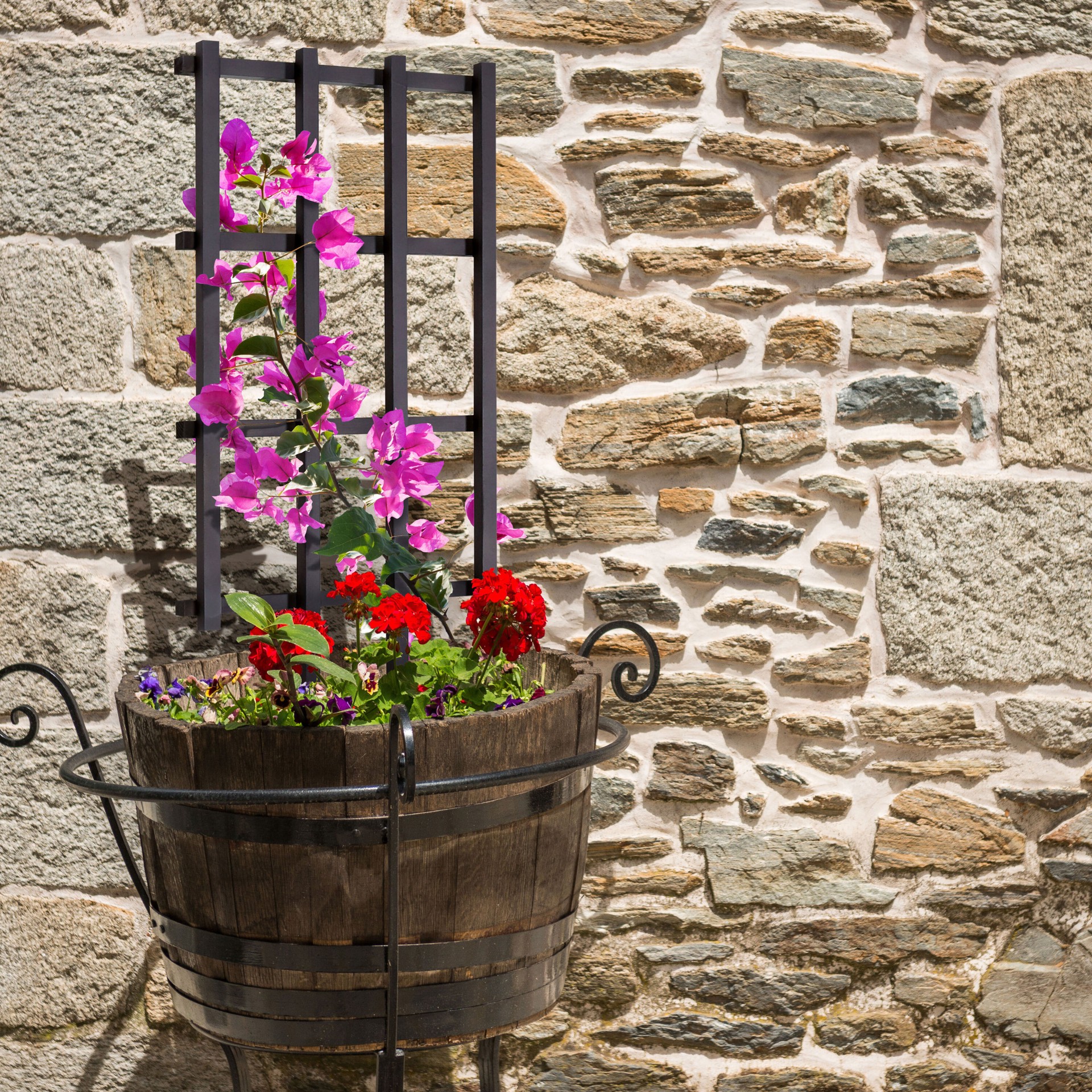 slide 4 of 6, Style Selections 15-in W x 36-in H Black wood Garden Trellis For Climbing Plants For Roses, 1 ct