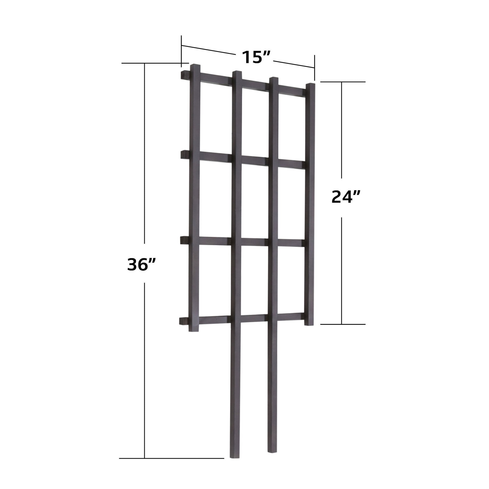 slide 6 of 6, Style Selections 15-in W x 36-in H Black wood Garden Trellis For Climbing Plants For Roses, 1 ct