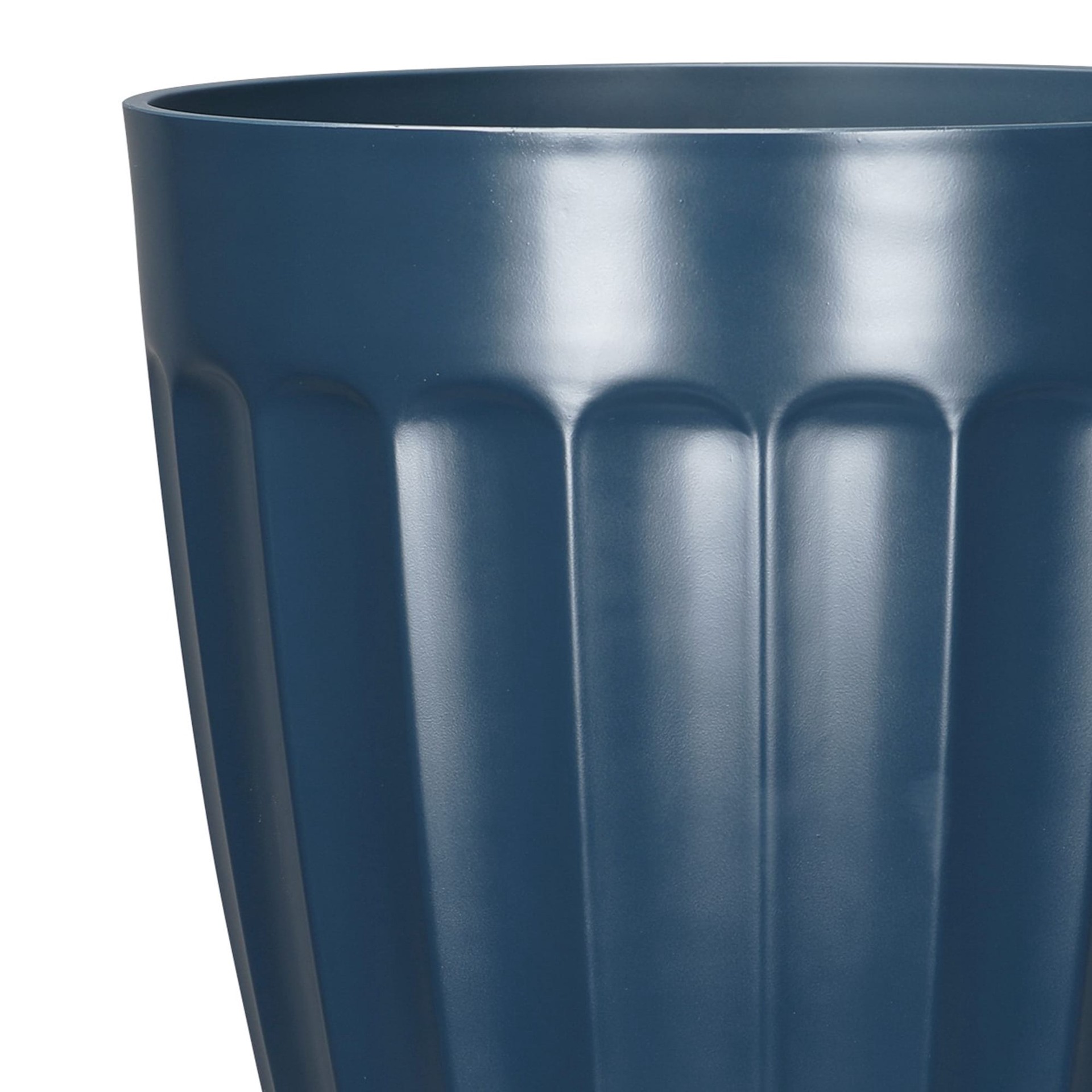 slide 5 of 6, allen + roth Round 15.12-in W x 15.12-in L Blue Recycled plastic Indoor/Outdoor Planter, 1 ct