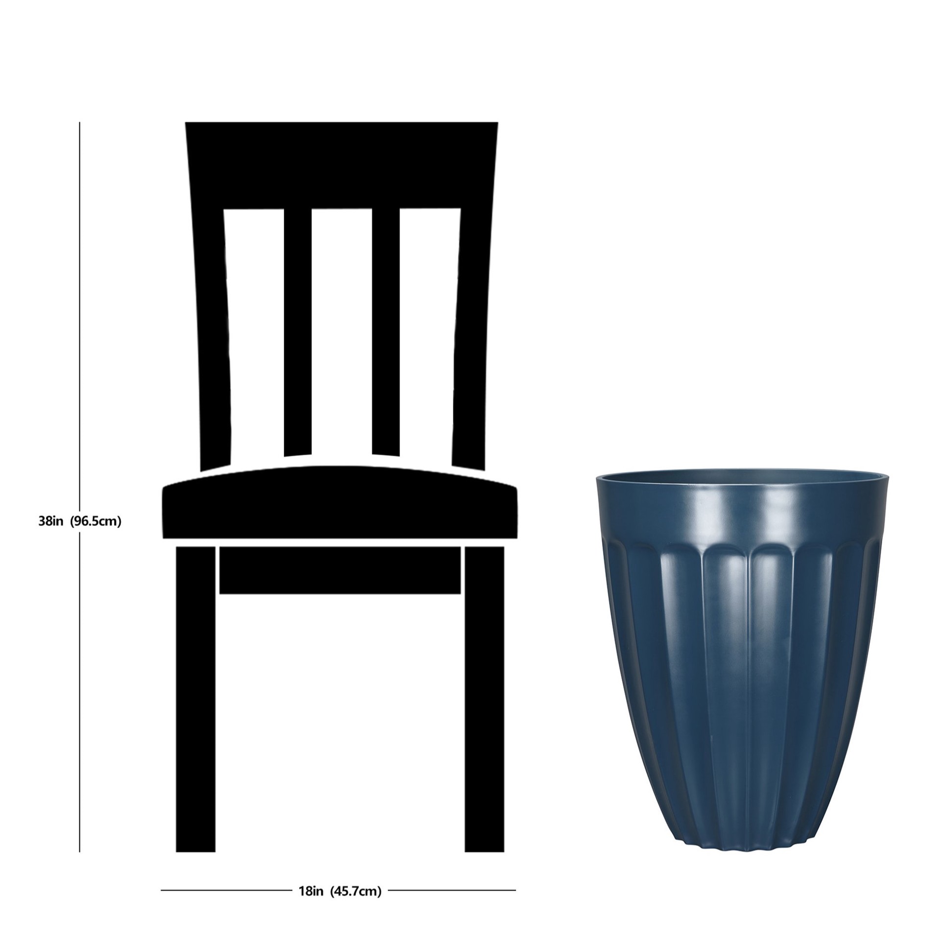 slide 6 of 6, allen + roth Round 15.12-in W x 15.12-in L Blue Recycled plastic Indoor/Outdoor Planter, 1 ct