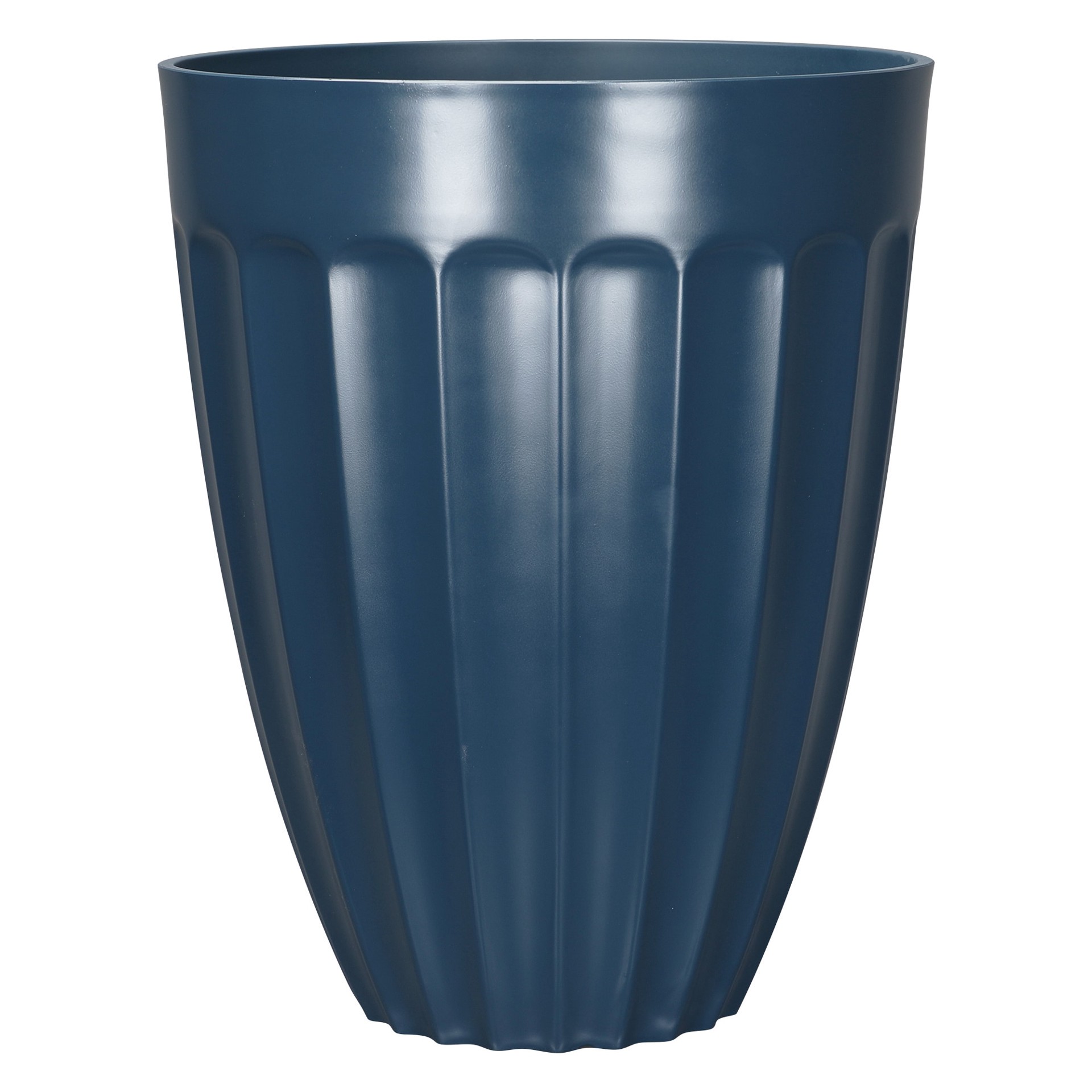 slide 1 of 6, allen + roth Round 15.12-in W x 15.12-in L Blue Recycled plastic Indoor/Outdoor Planter, 1 ct
