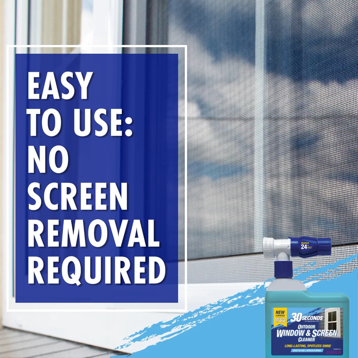 slide 3 of 6, 30 SECONDS Ready to Use Outdoor Window and Screen 128 -fl oz Pour bottle Glass Cleaner, 1 ct