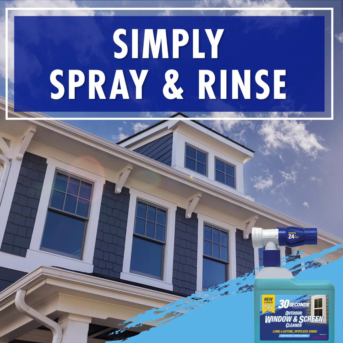 slide 4 of 6, 30 SECONDS Ready to Use Outdoor Window and Screen 128 -fl oz Pour bottle Glass Cleaner, 1 ct