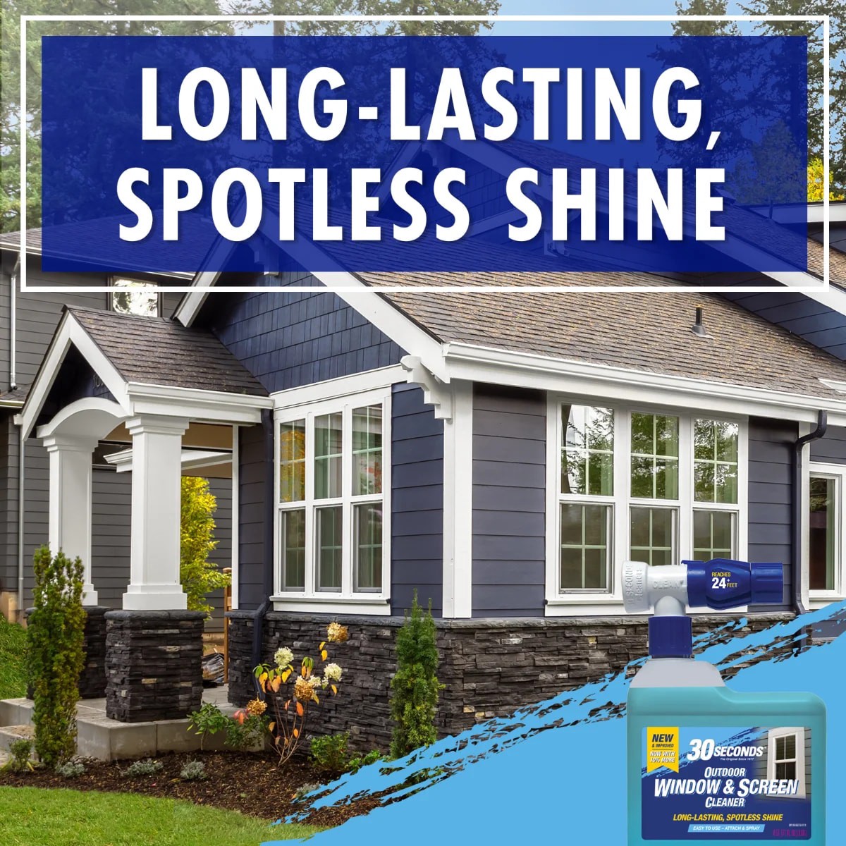 slide 5 of 6, 30 SECONDS Ready to Use Outdoor Window and Screen 128 -fl oz Pour bottle Glass Cleaner, 1 ct