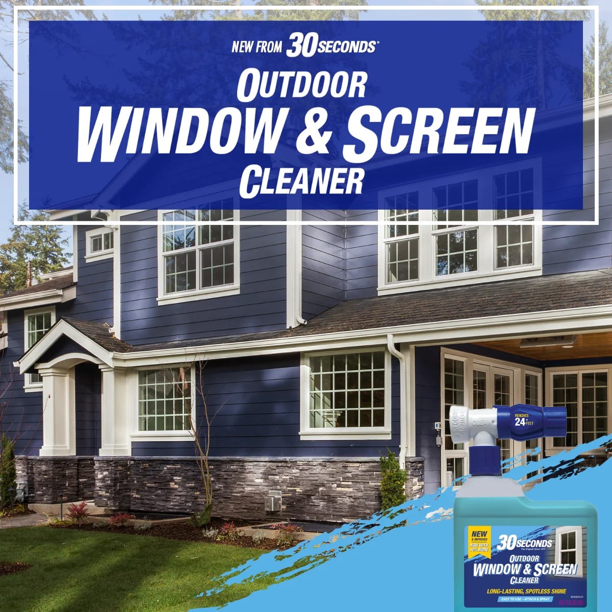 slide 6 of 6, 30 SECONDS Ready to Use Outdoor Window and Screen 128 -fl oz Pour bottle Glass Cleaner, 1 ct
