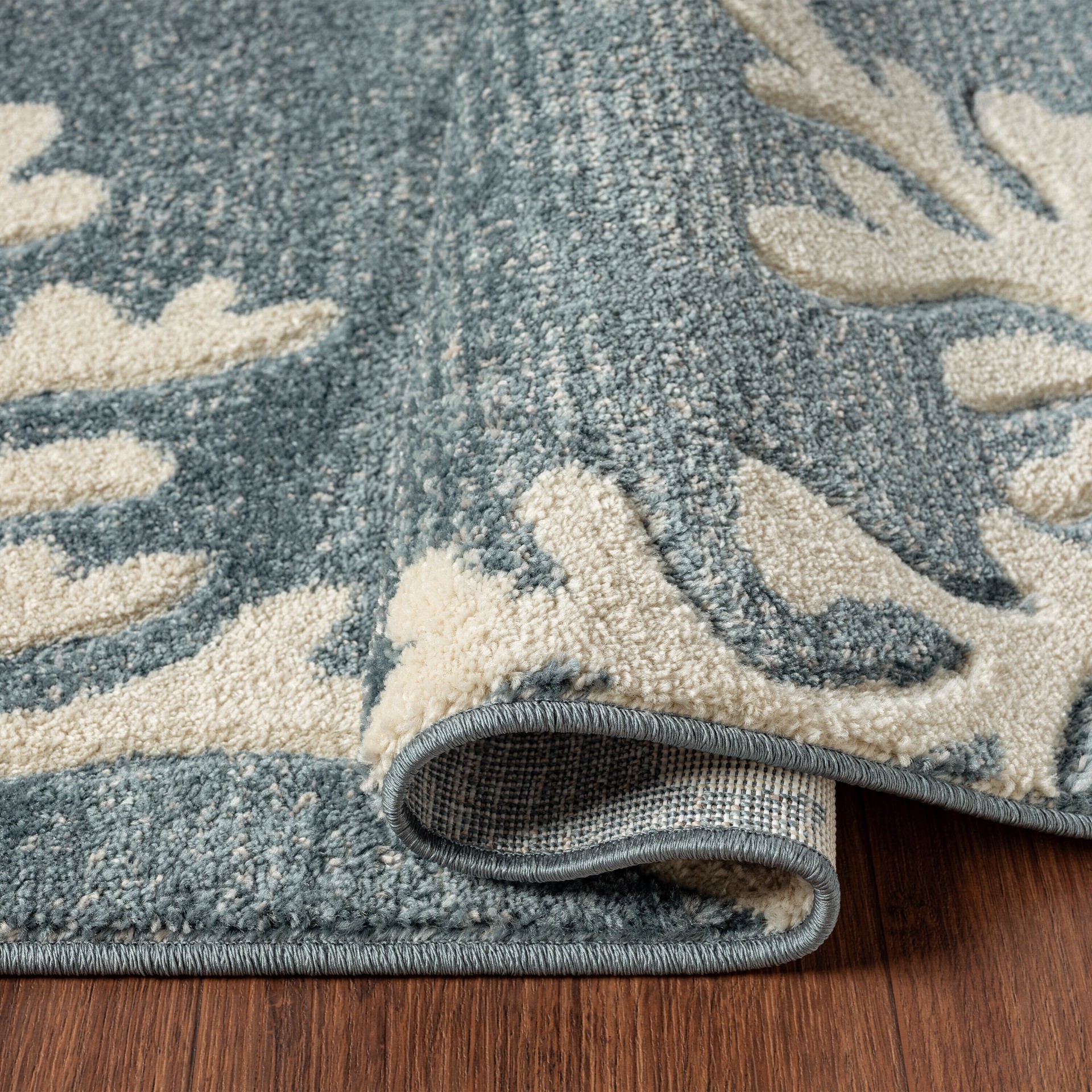 slide 3 of 6, allen + roth 5 x 7 (ft) Loomed Blue Rectangular Indoor Coastal Pet Friendly Area rug, 1 ct