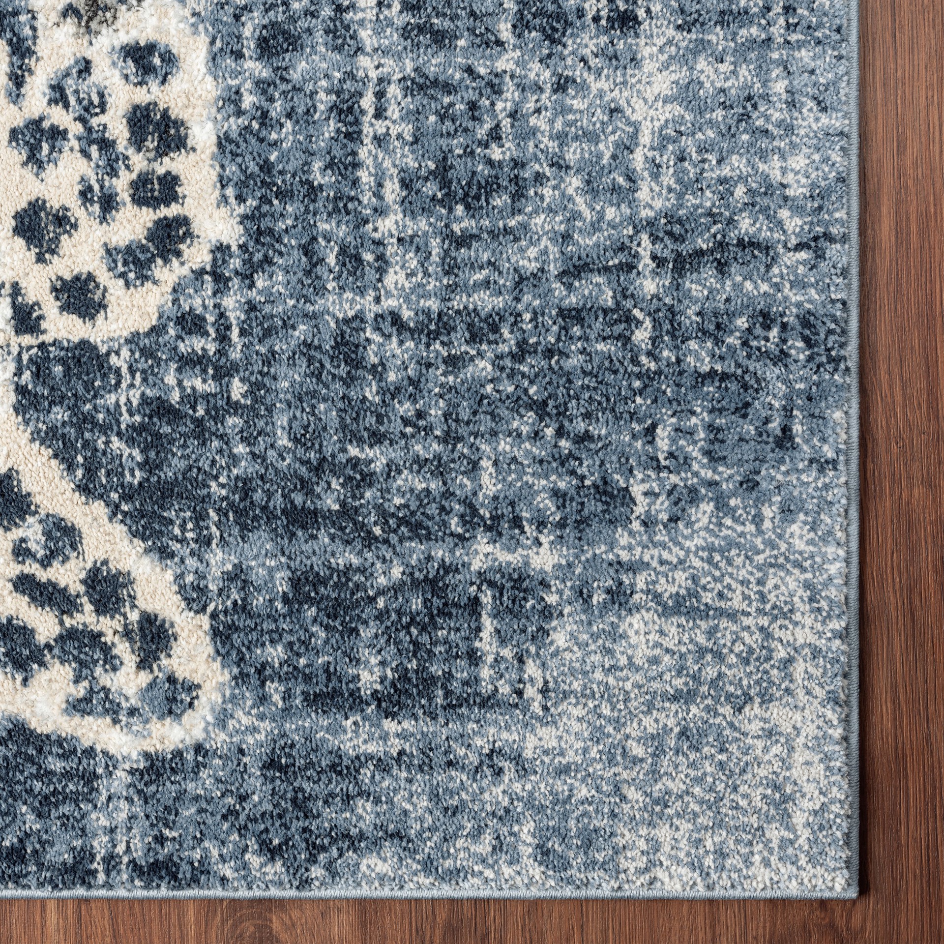 slide 4 of 6, allen + roth 5 x 7 (ft) Loomed Blue Rectangular Indoor Coastal Pet Friendly Area rug, 1 ct