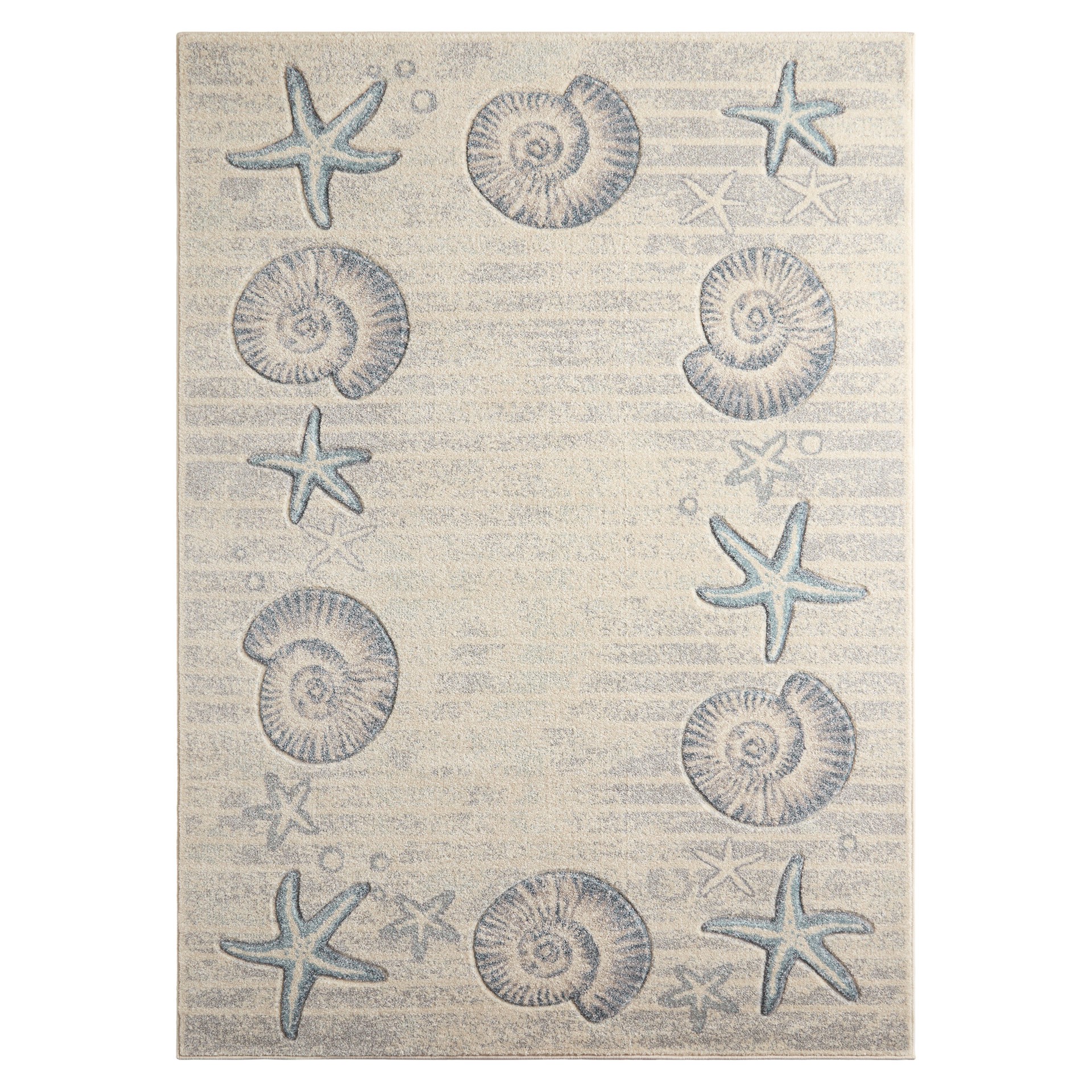 slide 2 of 6, allen + roth Ondine 5 x 7 (ft) Loomed Cream Rectangular Indoor Coastal Pet Friendly Area rug, 1 ct